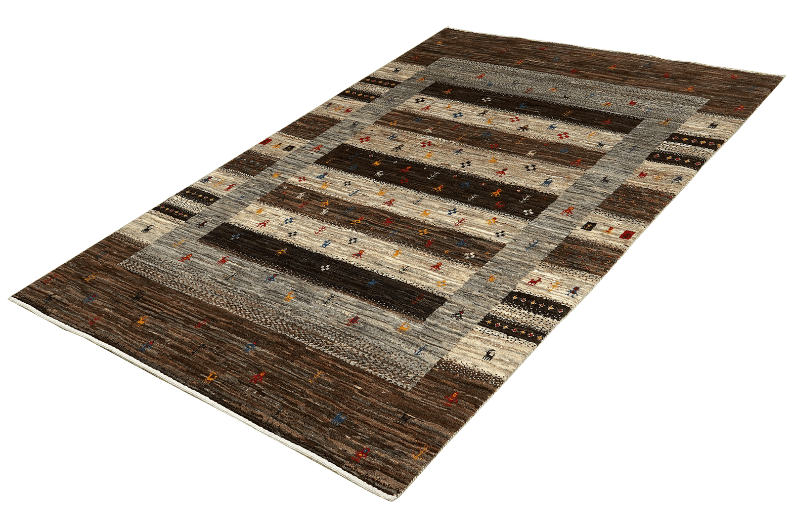 Rizbaf — Hand-knotted, 123x193 cm, Brown, 100% Virgin Wool | View 5