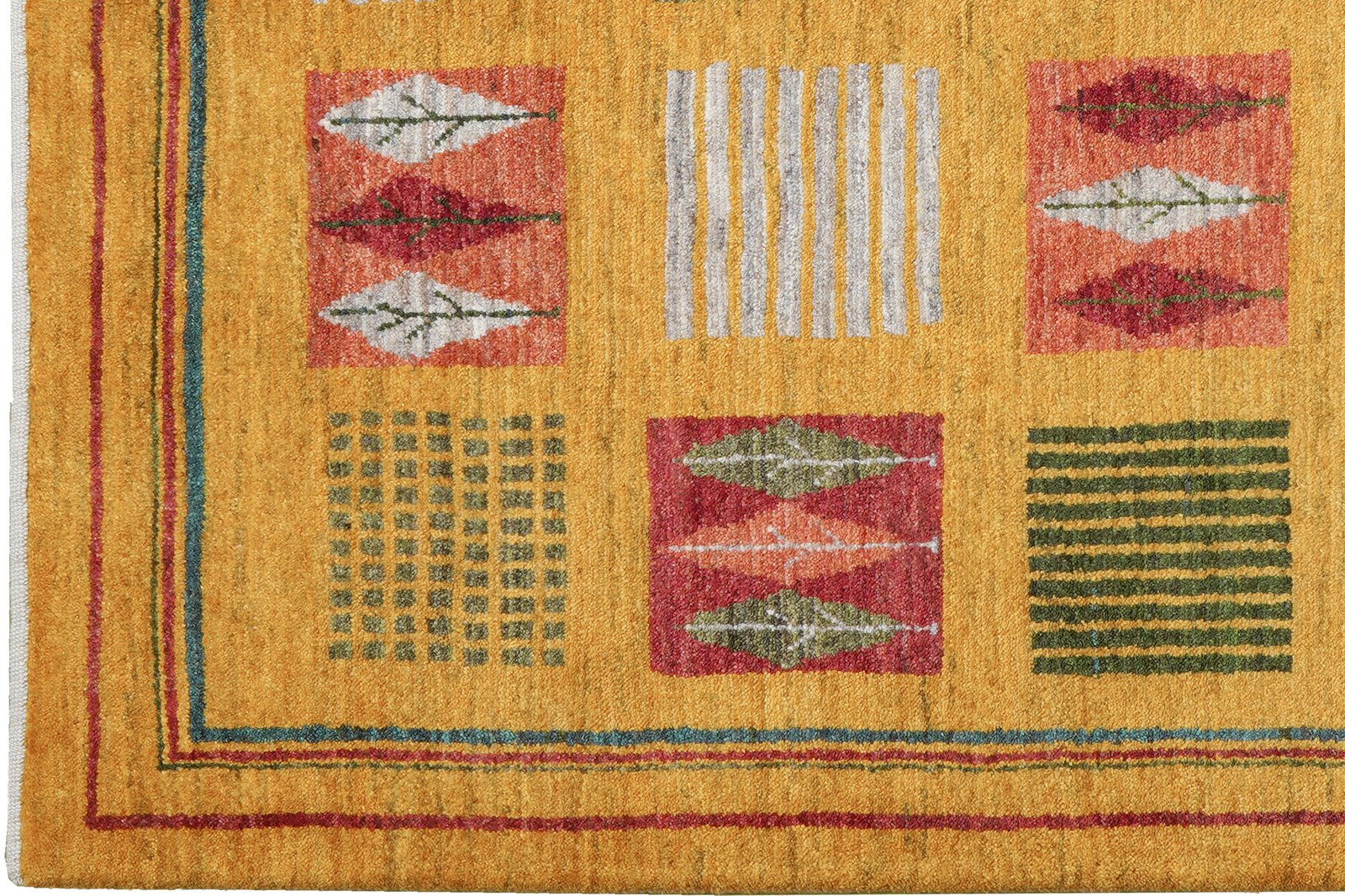 Rizbaf — Hand-knotted, 123x176 cm, Yellow, 100% Virgin Wool | View 3