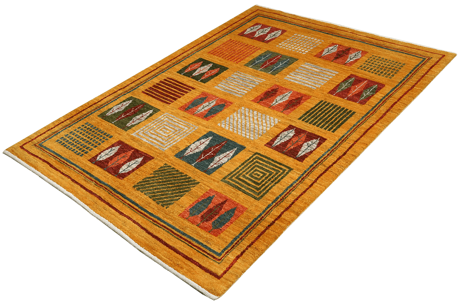 Rizbaf — Hand-knotted, 123x176 cm, Yellow, 100% Virgin Wool | View 5