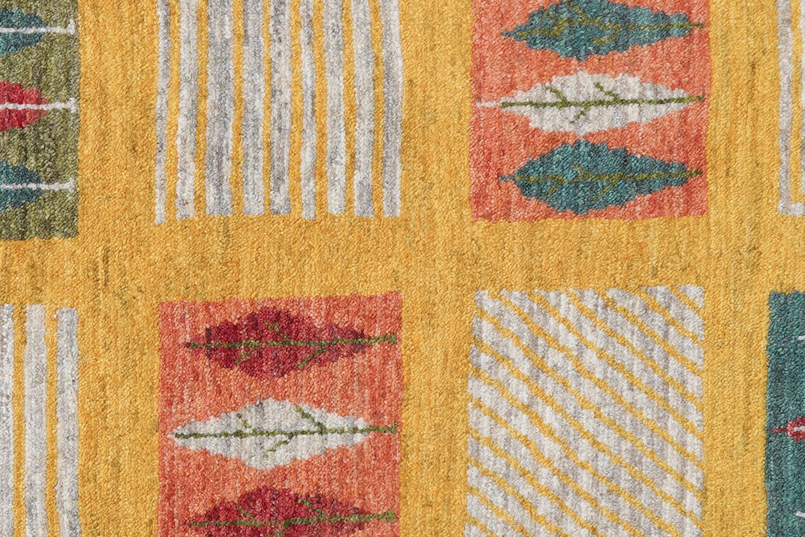 Rizbaf — Hand-knotted, 123x176 cm, Yellow, 100% Virgin Wool | View 6