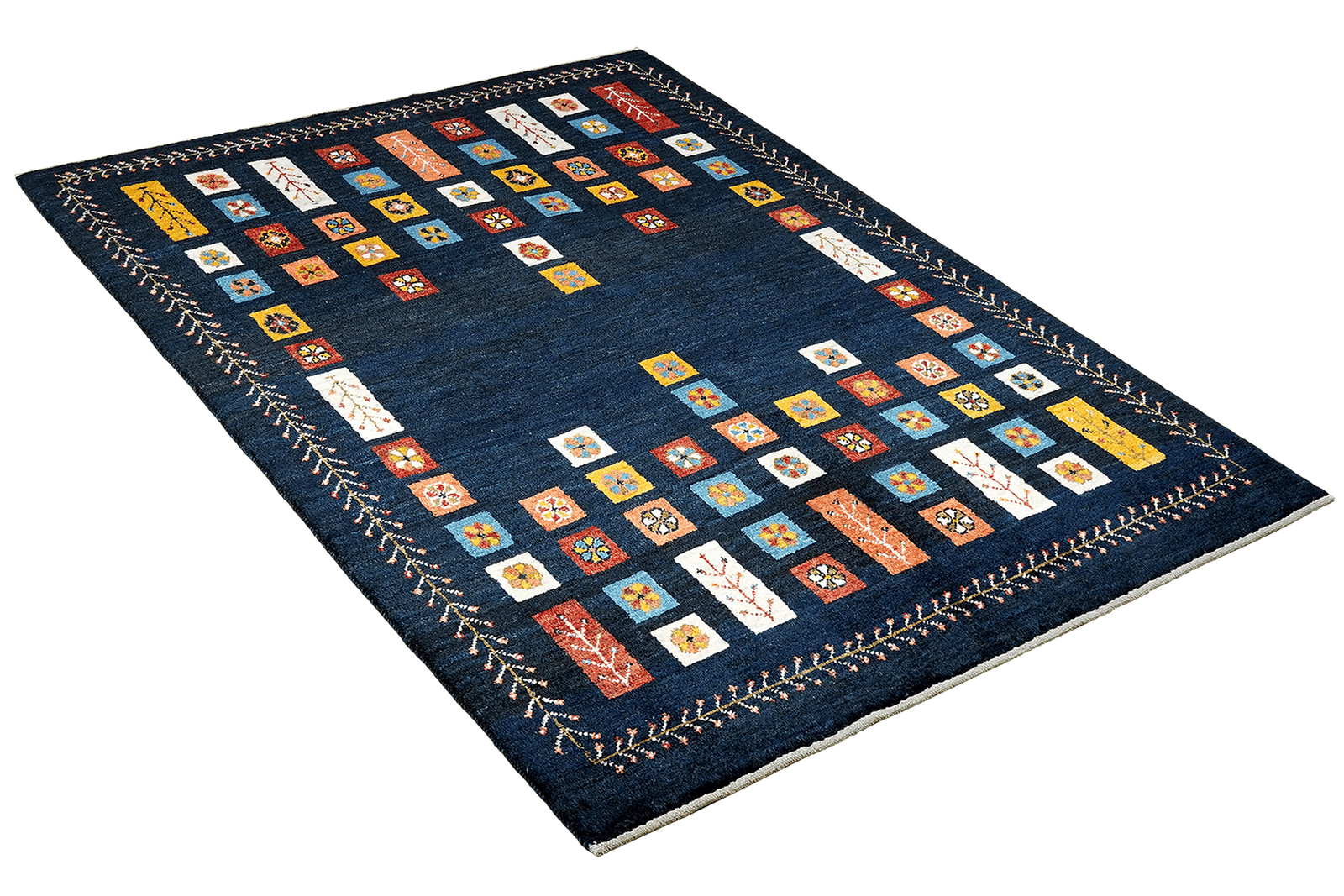 Rizbaf — Hand-knotted, 125x182 cm, Blue, 100% Virgin Wool | View 4