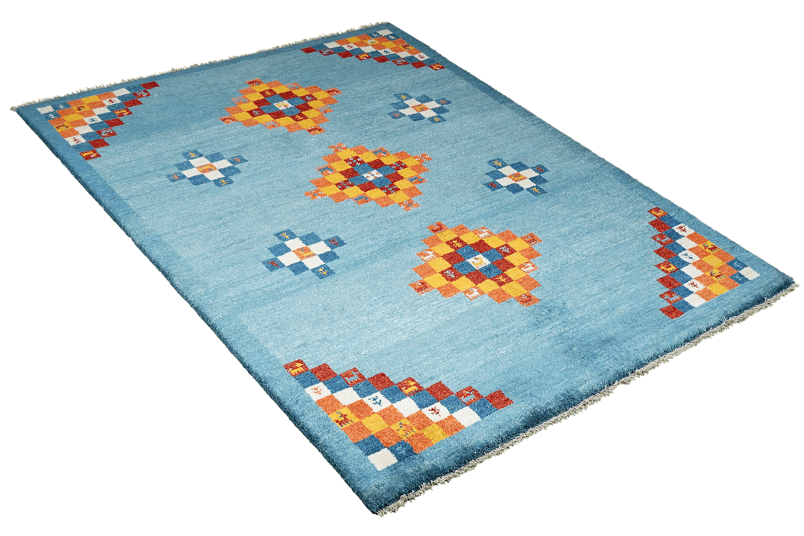 Gabbeh Sonnat — Hand-knotted, 153x194 cm, Blue, 100% Virgin Wool | View 4