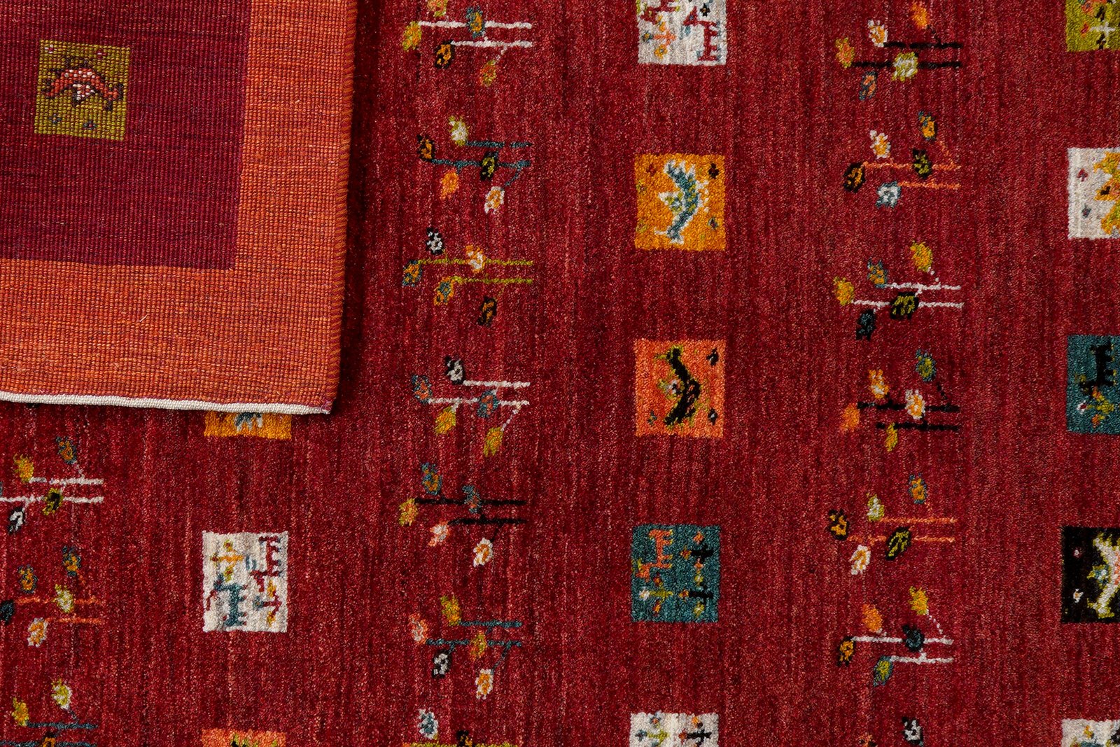 Rizbaf — Hand-knotted, 146x201 cm, Red, 100% Virgin Wool | View 7