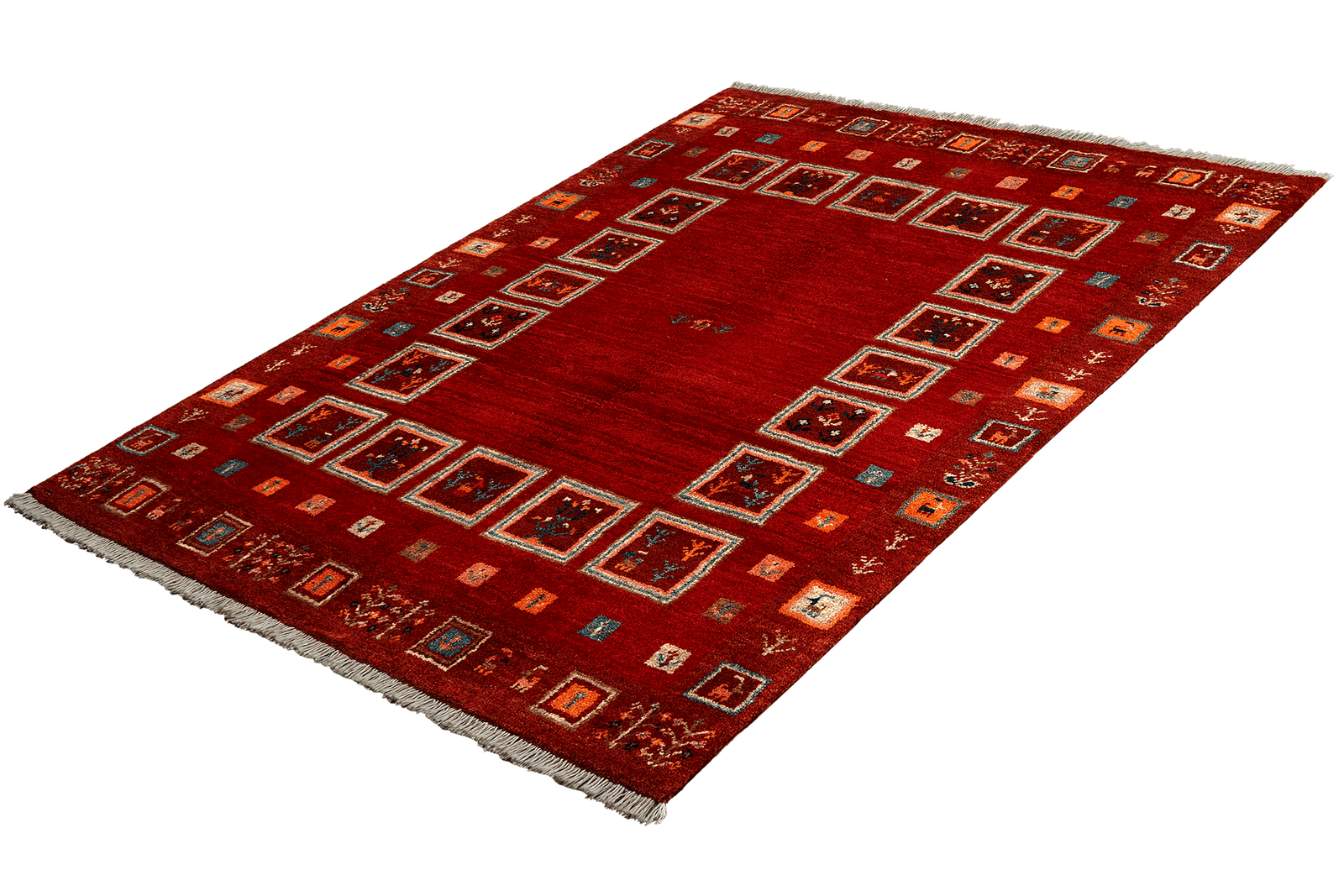 Rizbaf — Hand-knotted, 103x158 cm, Red, 100% Virgin Wool | View 5