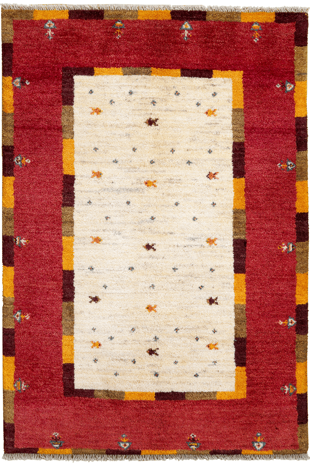 Gabbeh Sonnat — Hand-knotted, 103x153 cm, Beige, 100% Virgin Wool | Main view