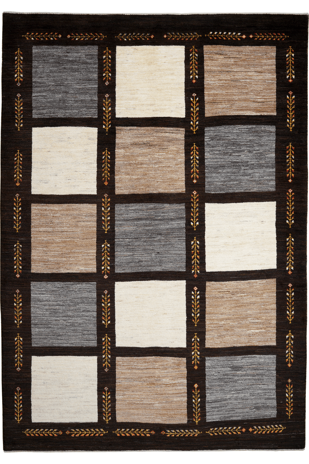 Rizbaf — Hand-knotted, 173x246 cm, Brown, 100% Virgin Wool | Main view