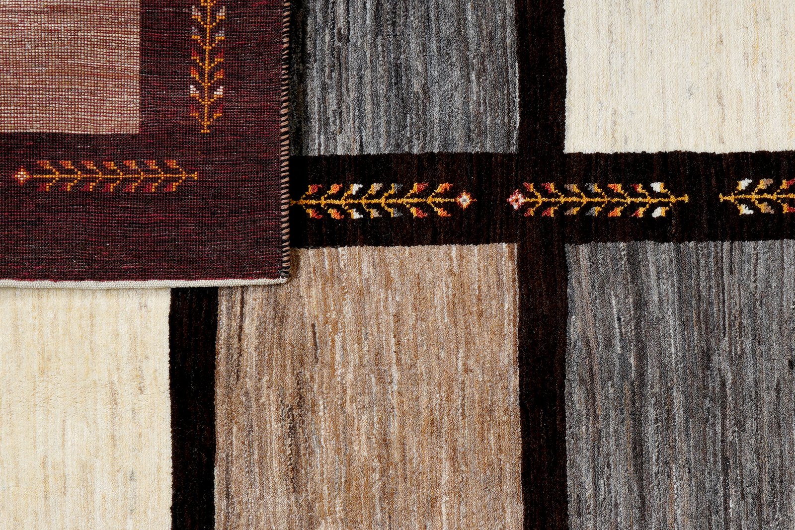 Rizbaf — Hand-knotted, 173x246 cm, Brown, 100% Virgin Wool | View 7