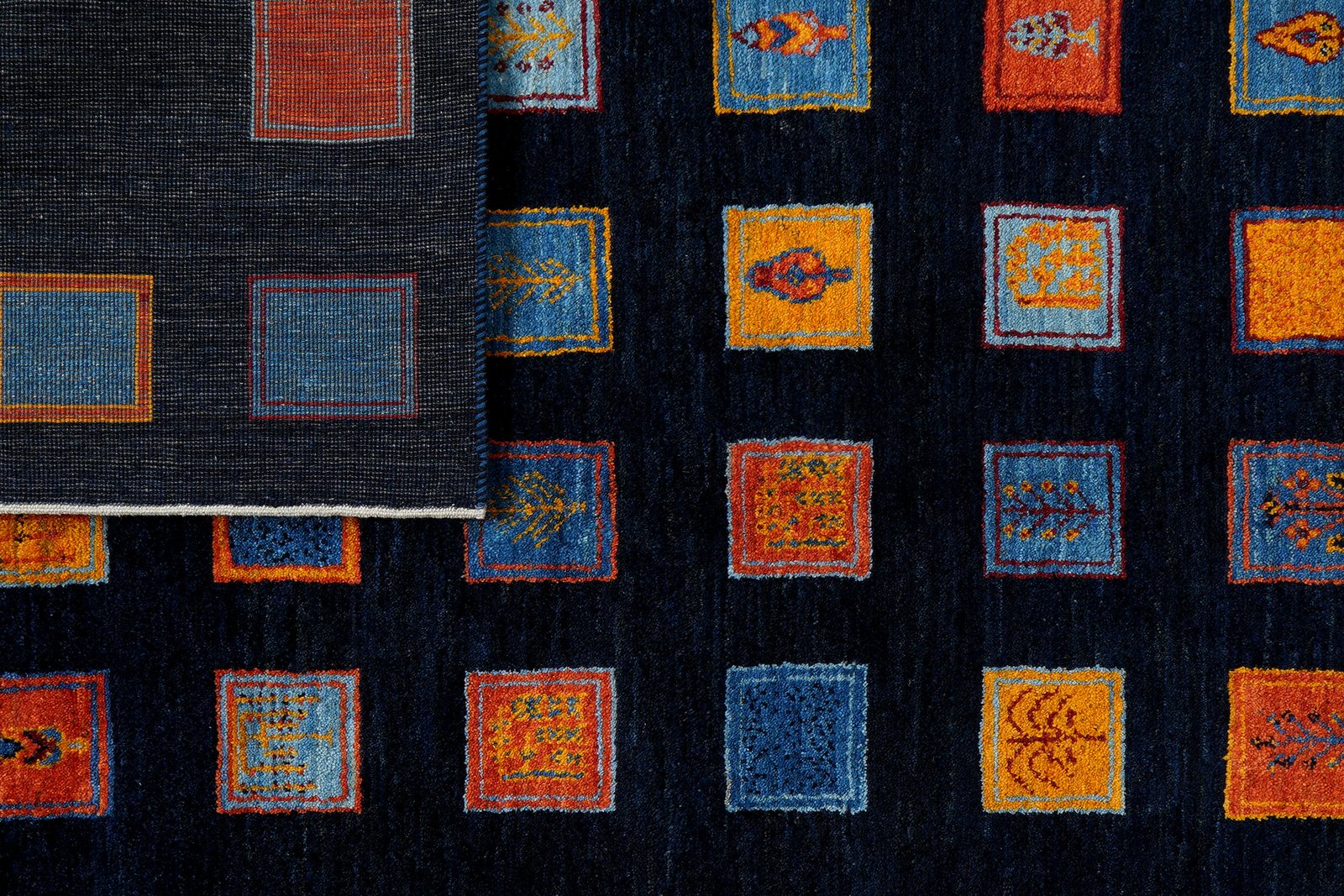 Rizbaf — Hand-knotted, 180x235 cm, Blue, 100% Virgin Wool | View 7