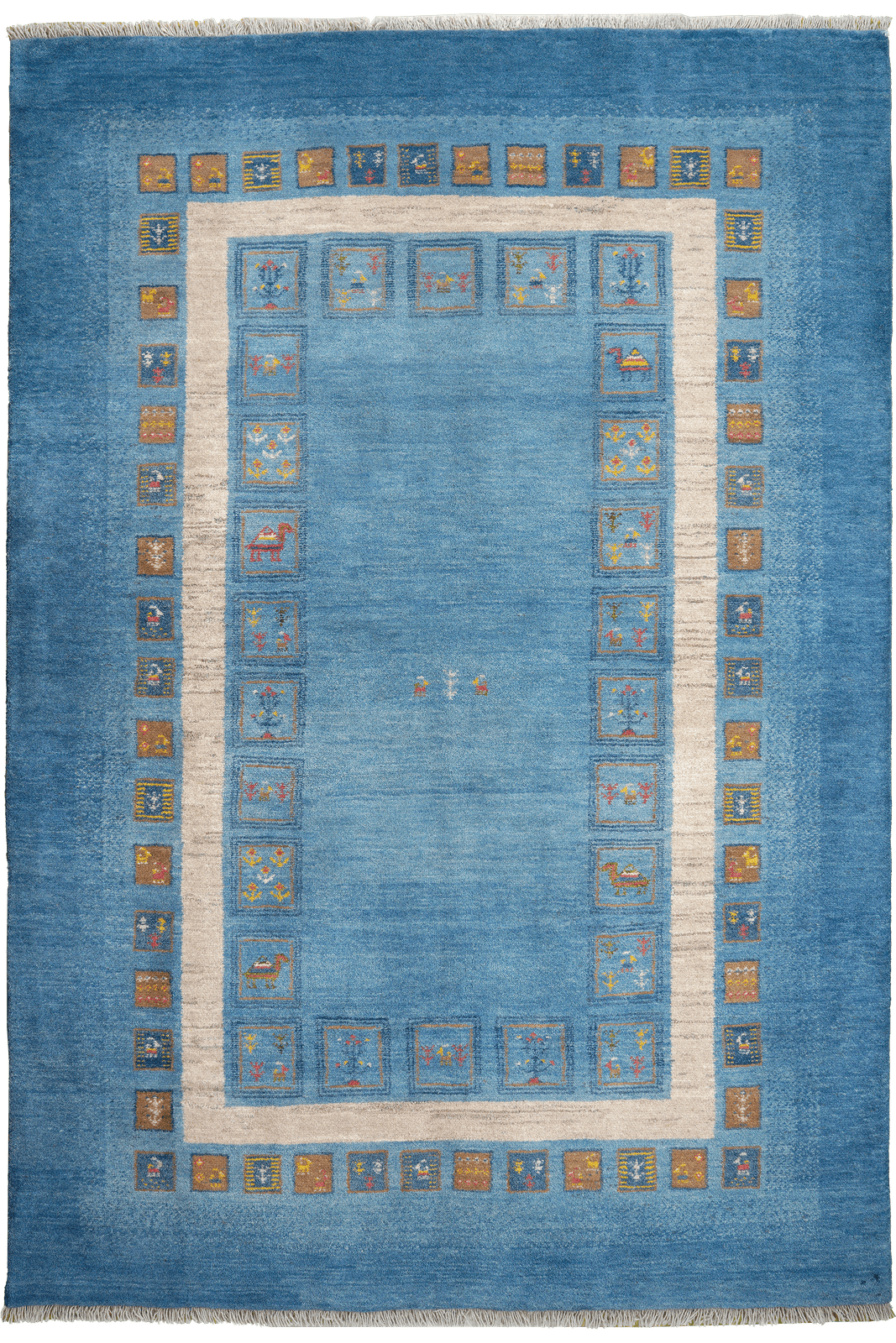 Rizbaf — Hand-knotted, 169x247 cm, Blue, 100% Virgin Wool | Main view