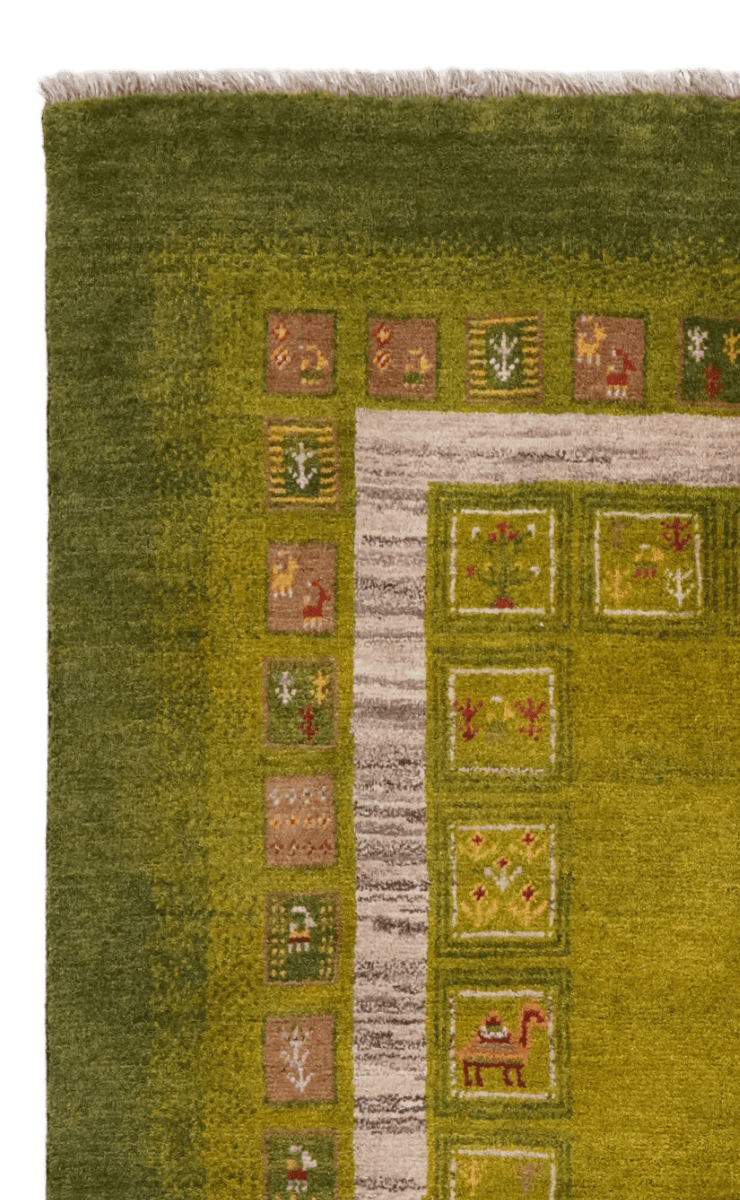 Rizbaf — Hand-knotted, 151x200 cm, Green, 100% Virgin Wool | View 3