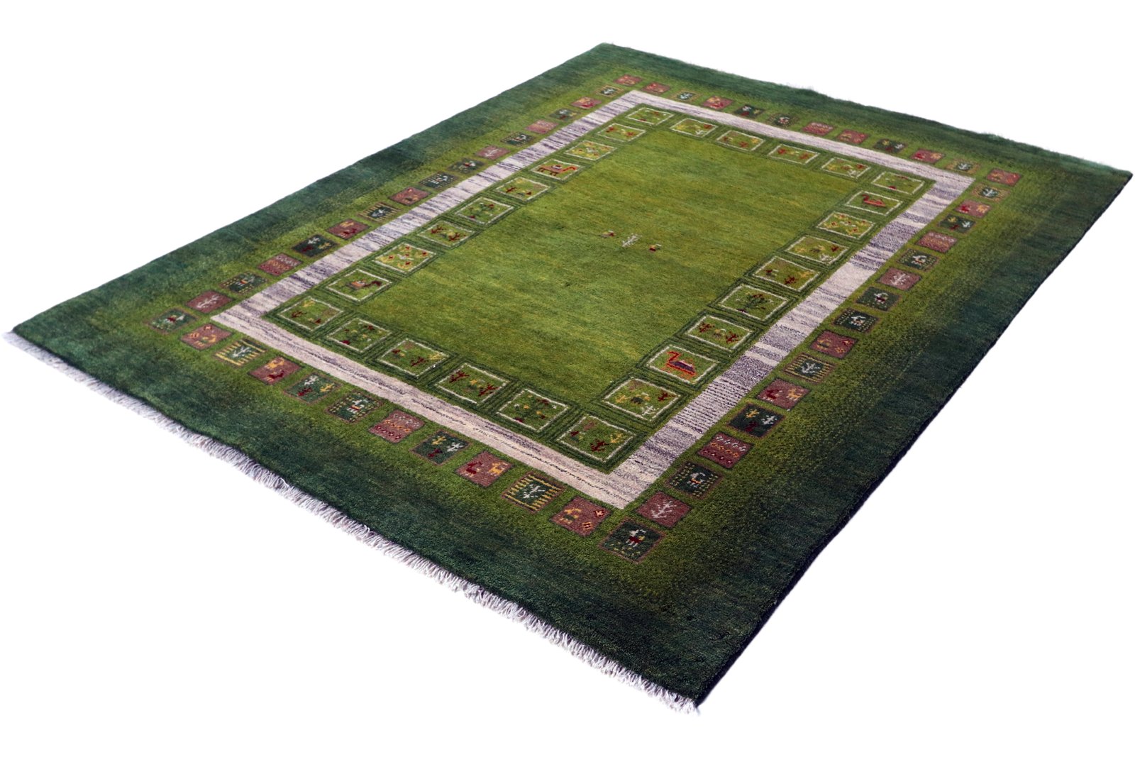 Rizbaf — Hand-knotted, 151x200 cm, Green, 100% Virgin Wool | View 6