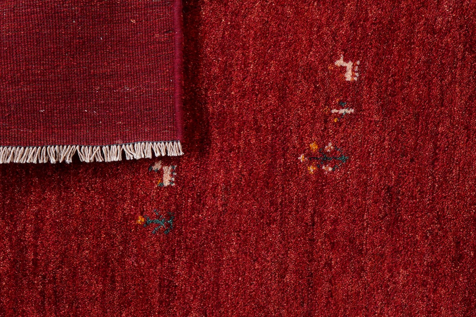 Gabbeh — Hand-knotted, 85x225 cm, Red, 100% Virgin Wool | View 7