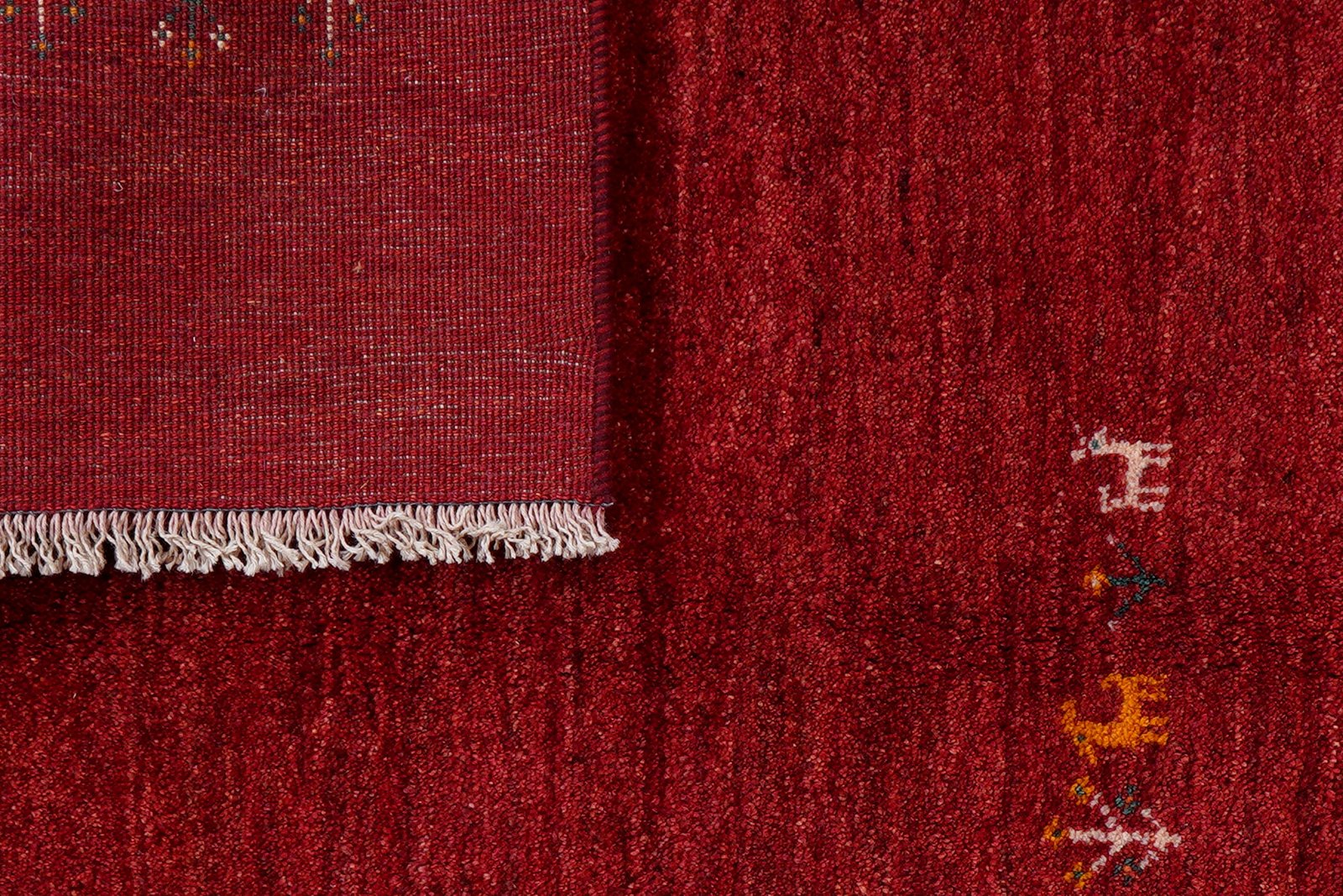 Gabbeh — Hand-knotted, 150x193 cm, Red, 100% Virgin Wool | View 7