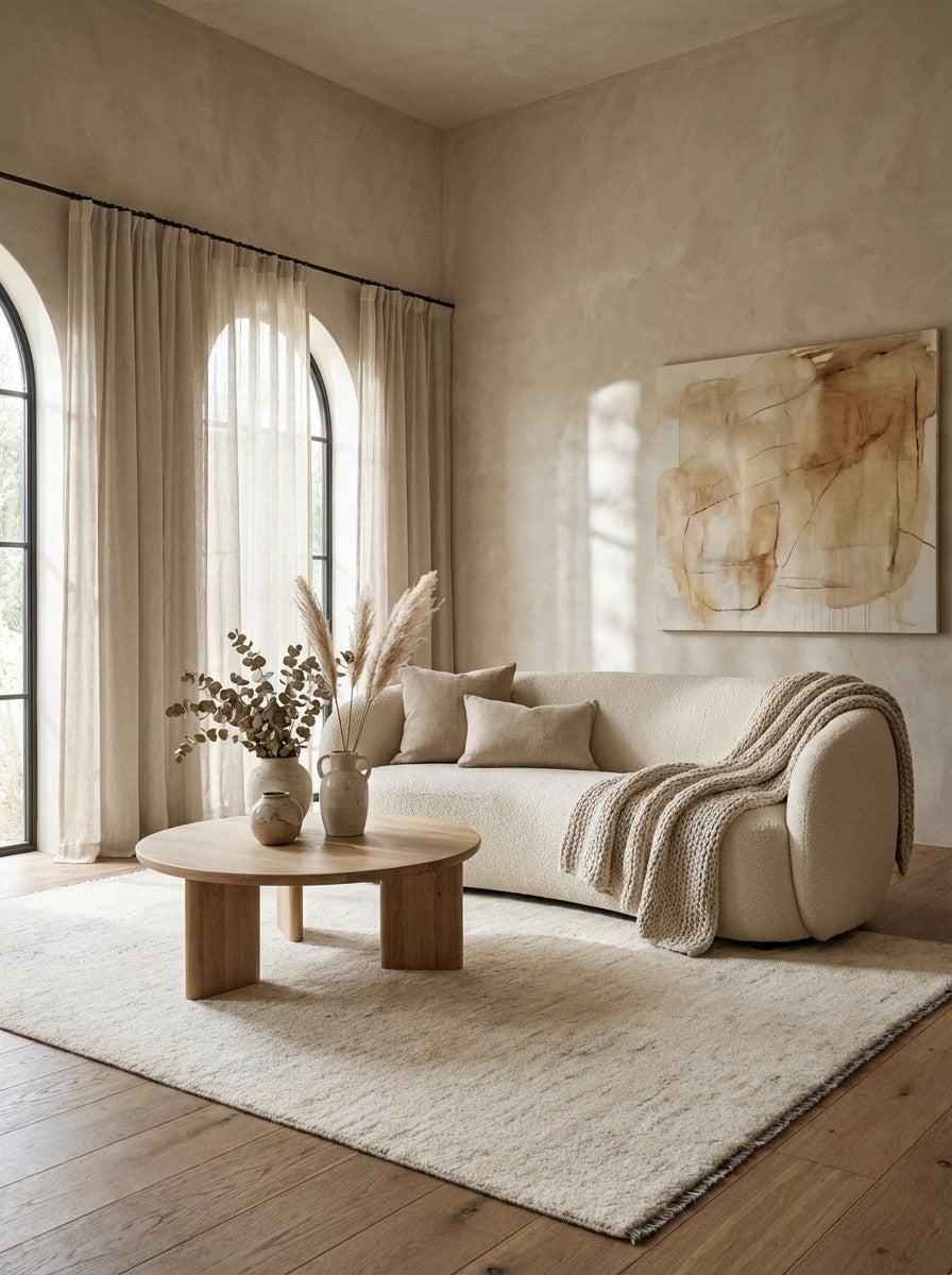 Gabbeh — Hand-knotted, 157x204 cm, Beige, 100% Virgin Wool | Detail view