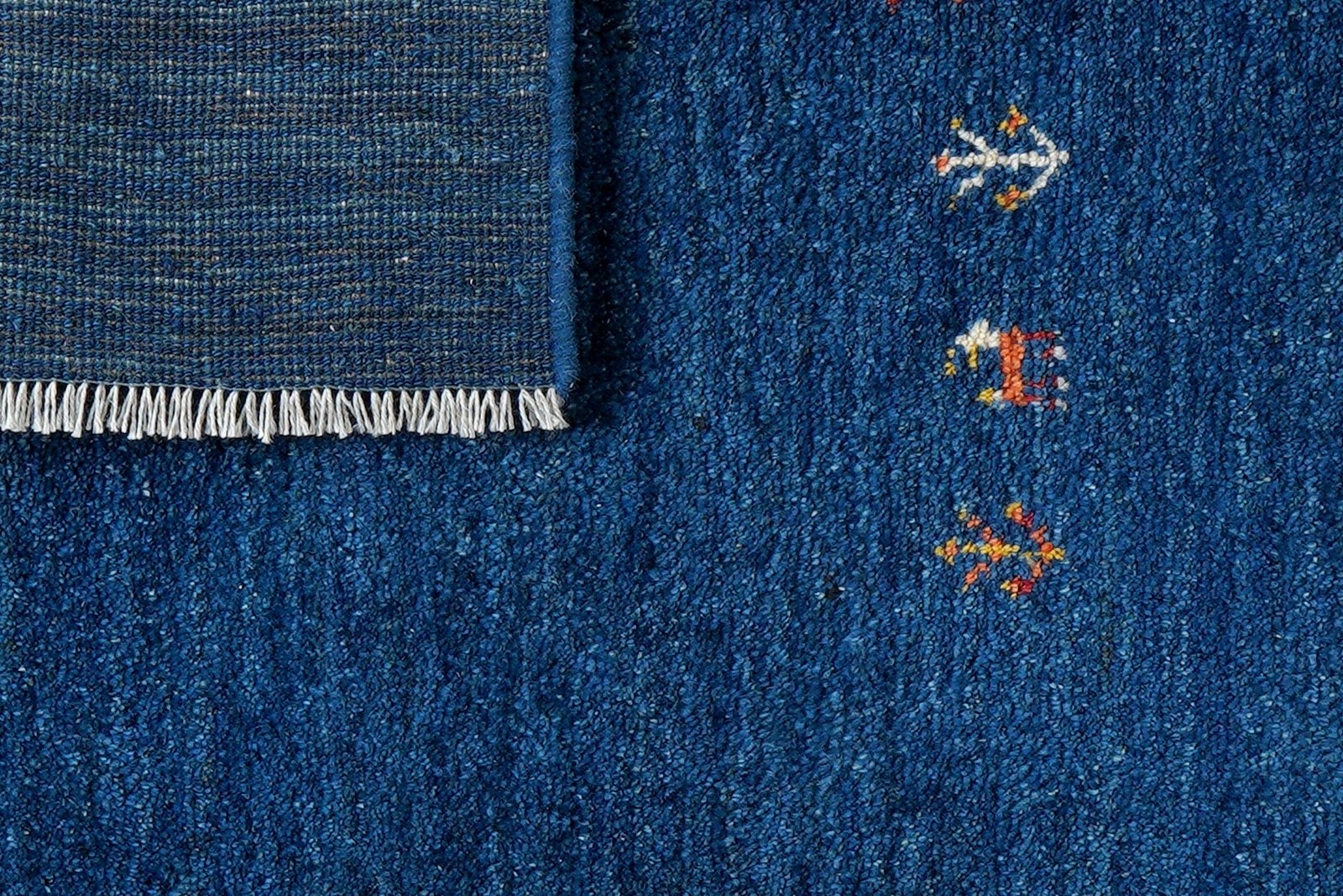 Gabbeh — Hand-knotted, 78x131 cm, Blue, 100% Virgin Wool | View 7