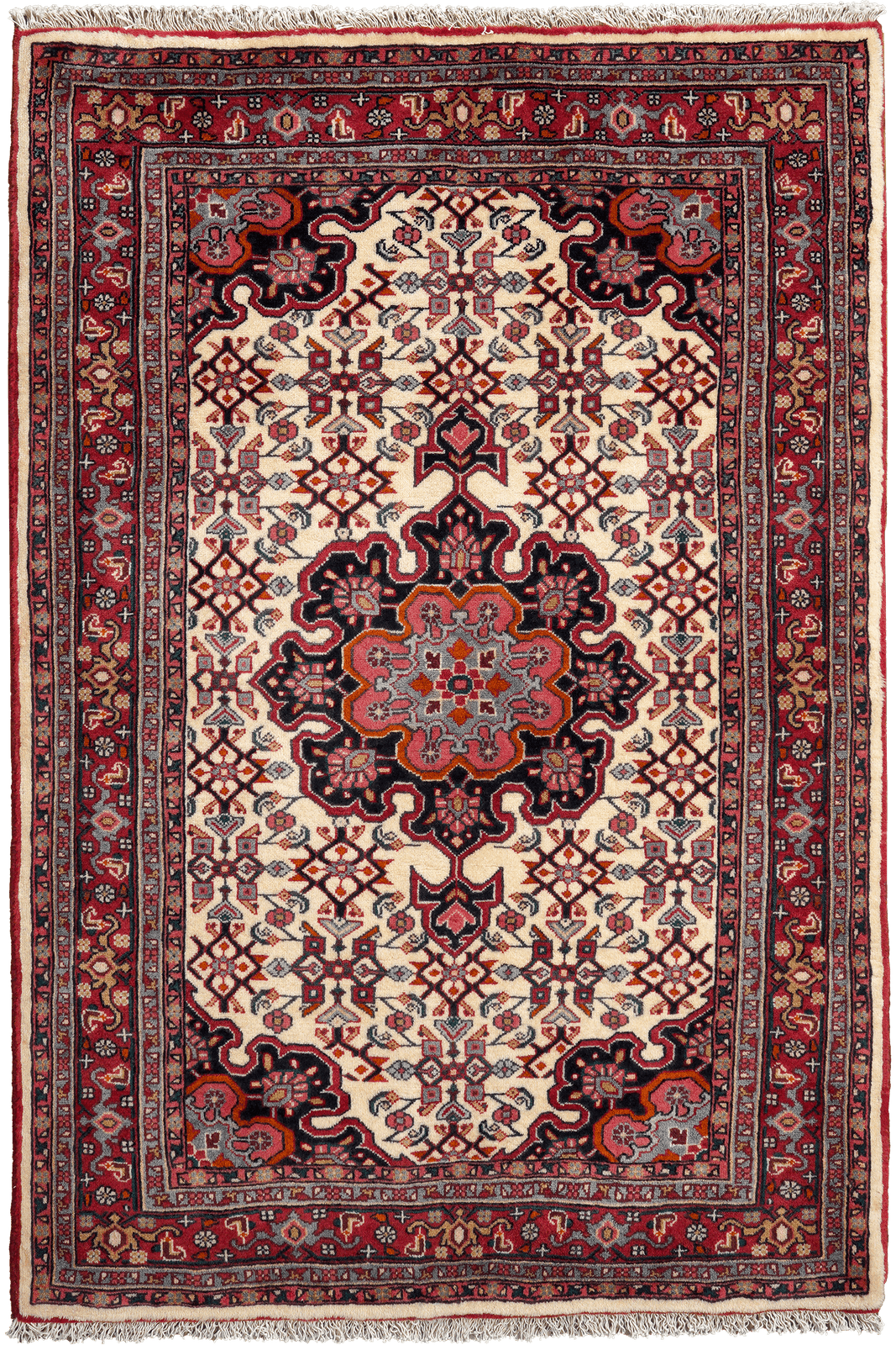 Bidjar Zandjan — Hand-knotted, 107x161 cm, Beige, 100% Virgin Wool | Main view