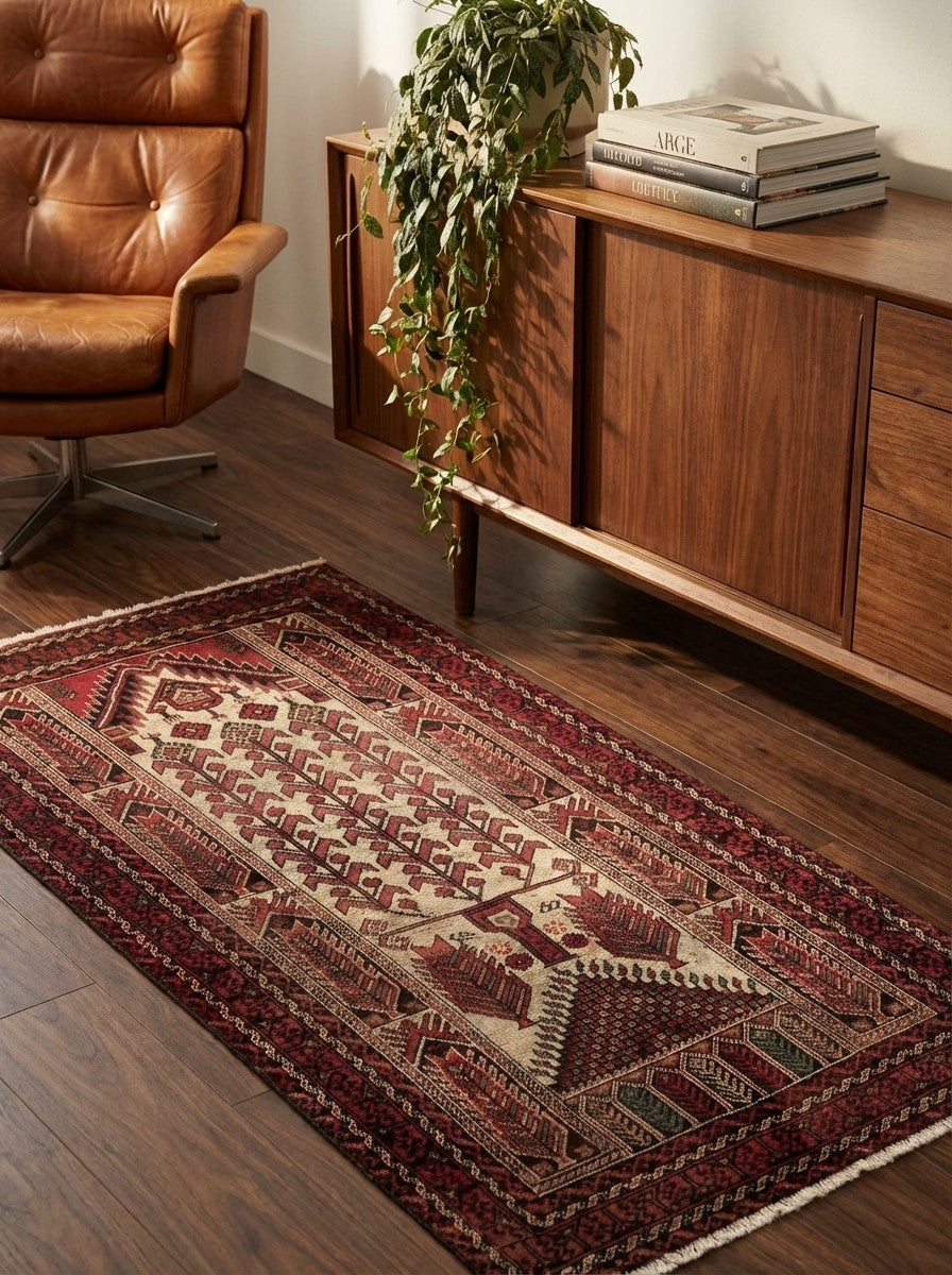 Heritage Hani — Hand-knotted, 100x185 cm, Brown, 100% Virgin Wool | Back view