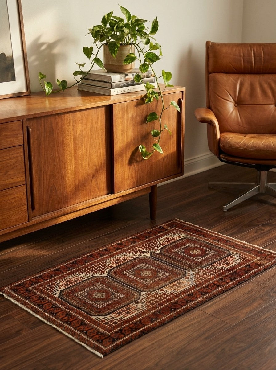 Heritage — Hand-knotted, 84x155 cm, Brown, 100% Virgin Wool | Back view