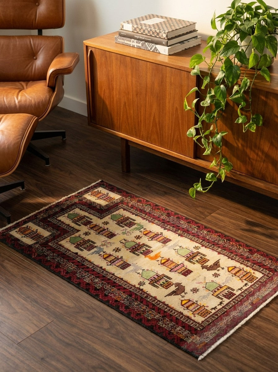 Heritage — Hand-knotted, 70x128 cm, Brown, 100% Virgin Wool | Back view