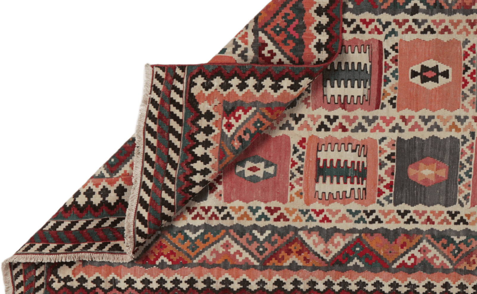 Kelim Gashgai Old — Handmade, 128x477 cm, Multicolor, 100% Virgin Wool | View 7