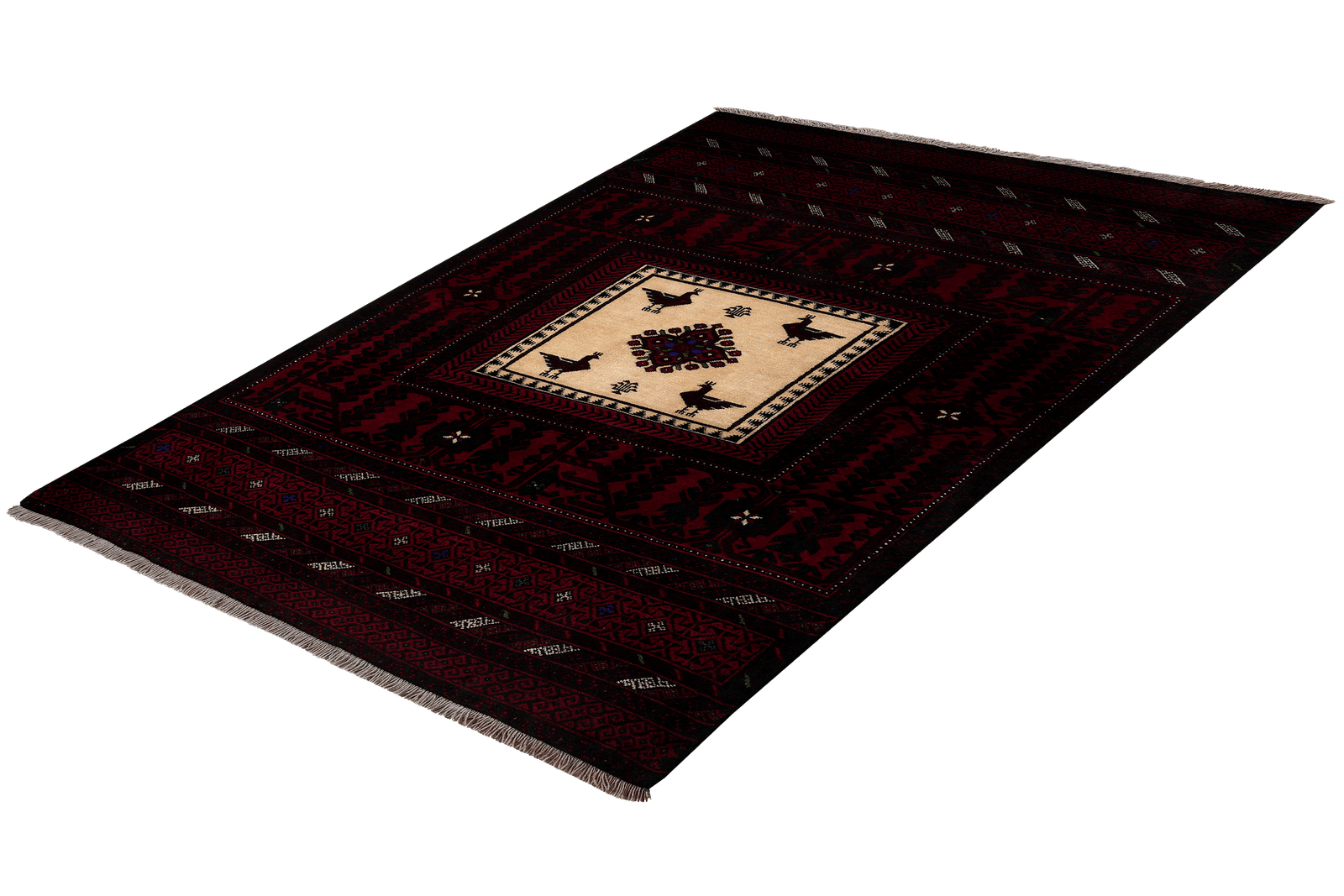 Belutch — Hand-knotted, 100x166 cm, Red, 100% Virgin Wool | View 5