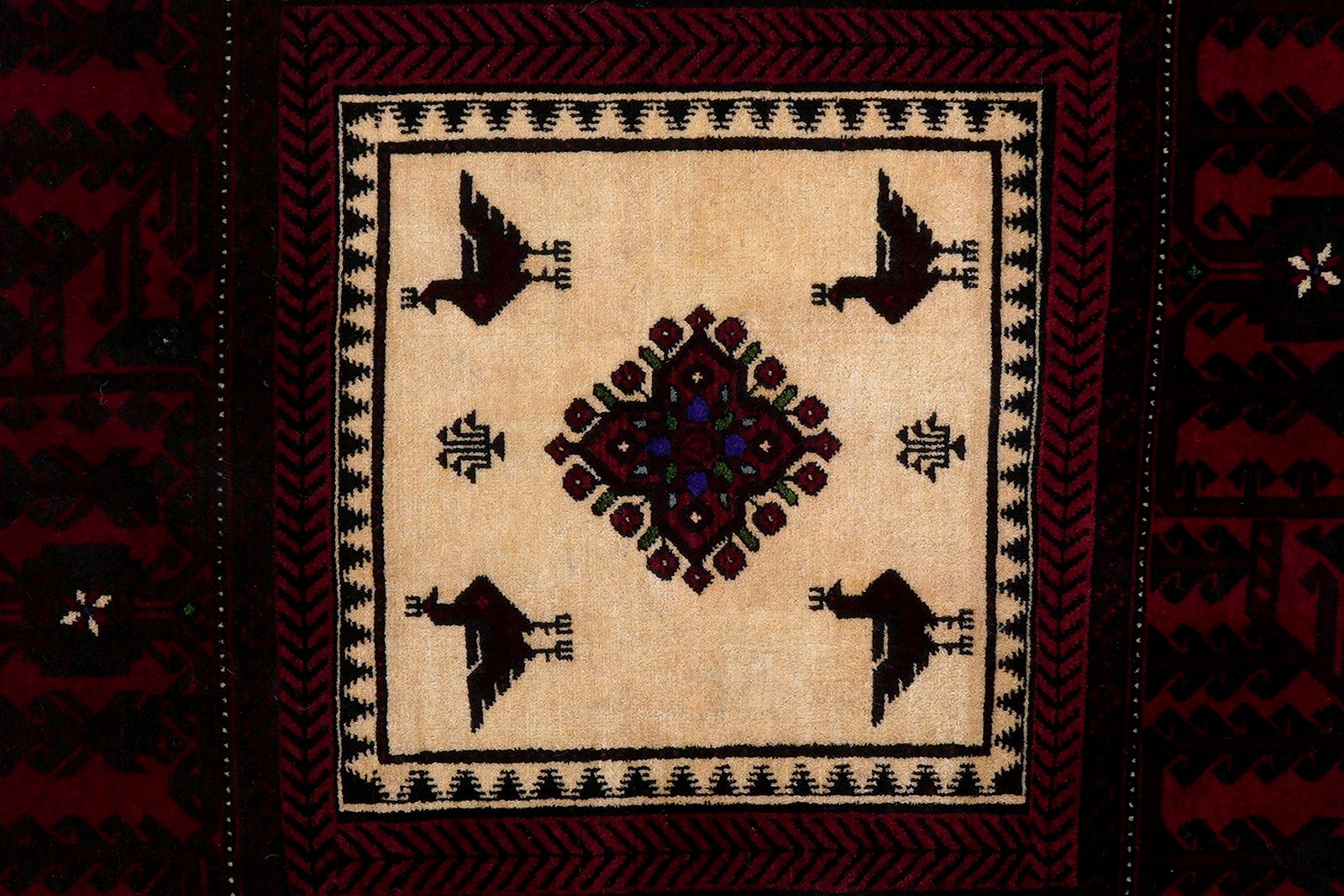 Belutch — Hand-knotted, 100x166 cm, Red, 100% Virgin Wool | View 6