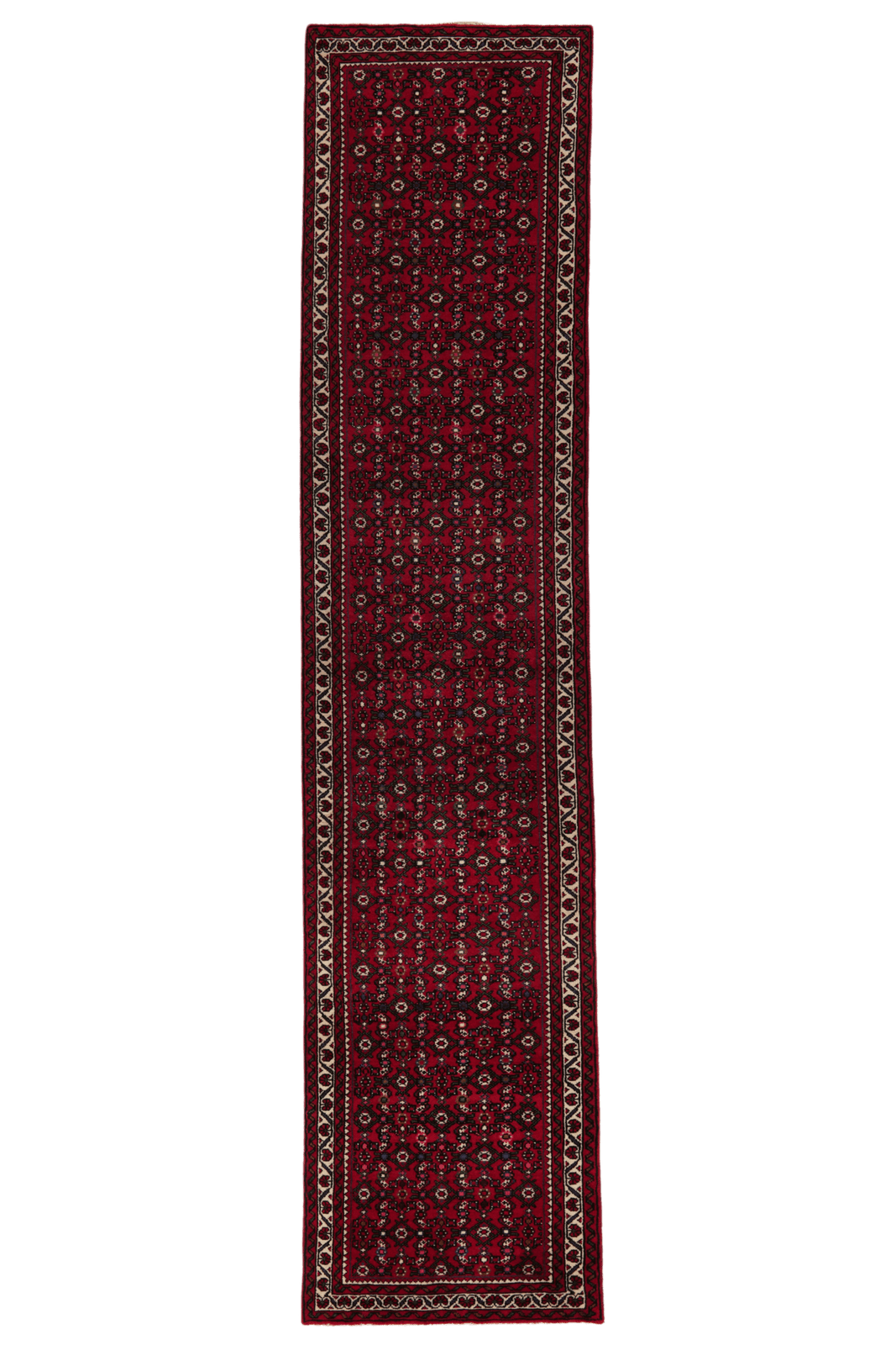 Hosseinabad — Hand-knotted, 80x395 cm, Red, 100% Virgin Wool | Main view