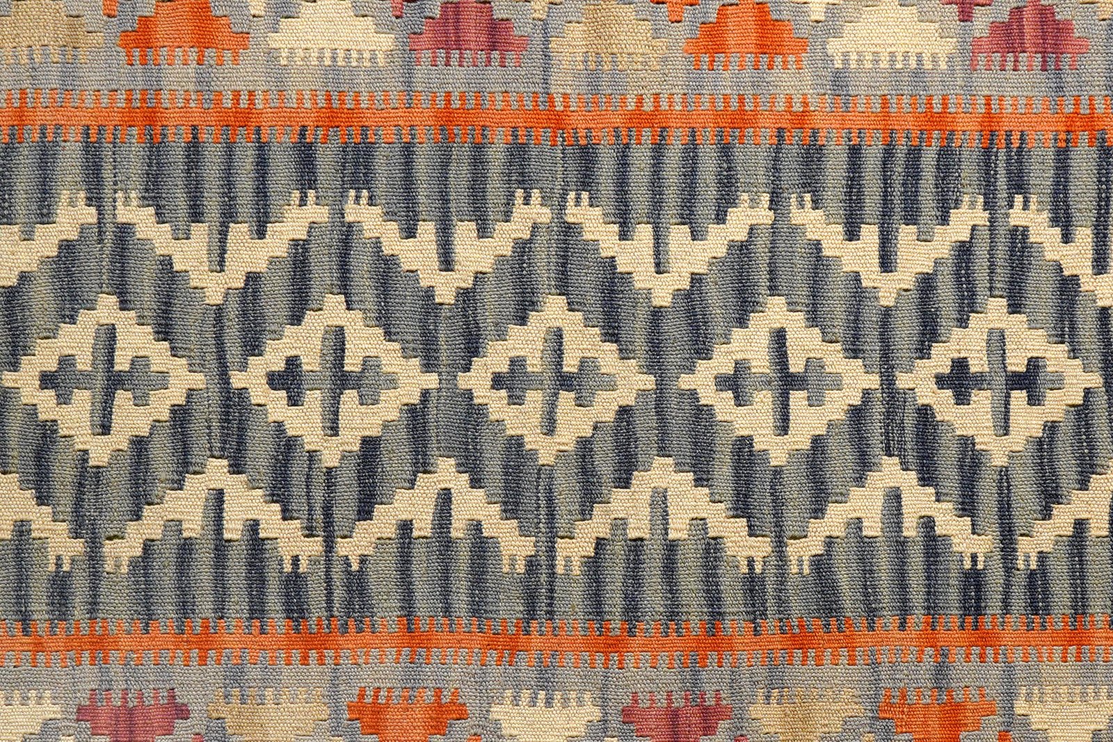 Kelim Gashgai — Handmade, 86x205 cm, Blue, 100% Virgin Wool | View 5