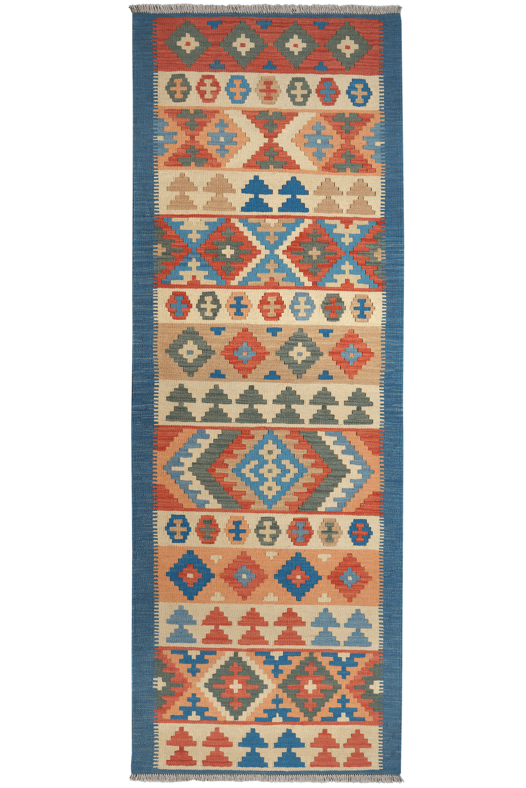 Kelim Gashgai — Handmade, 83x243 cm, Beige, 100% Virgin Wool | Main view