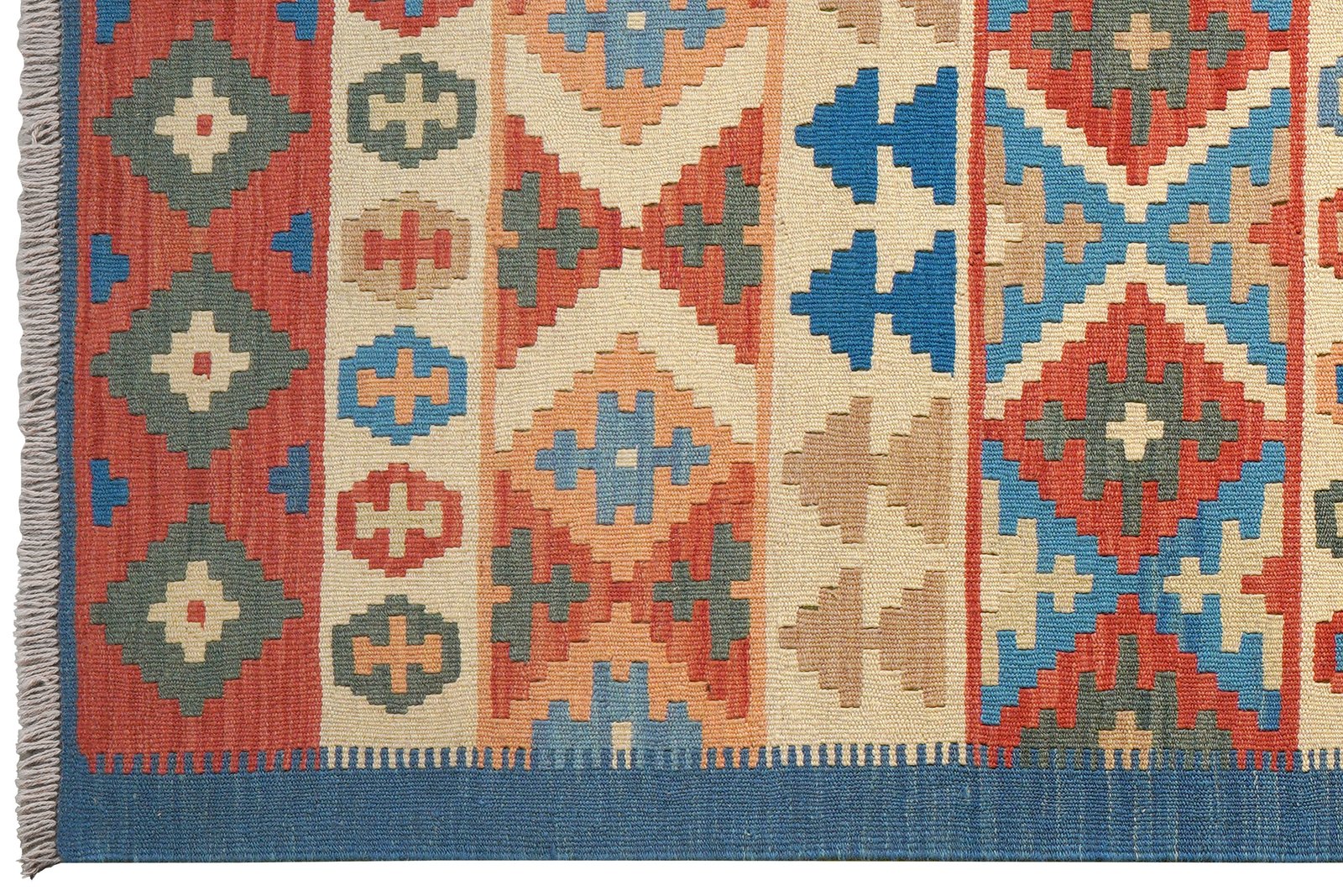 Kelim Gashgai — Handmade, 83x243 cm, Beige, 100% Virgin Wool | View 3