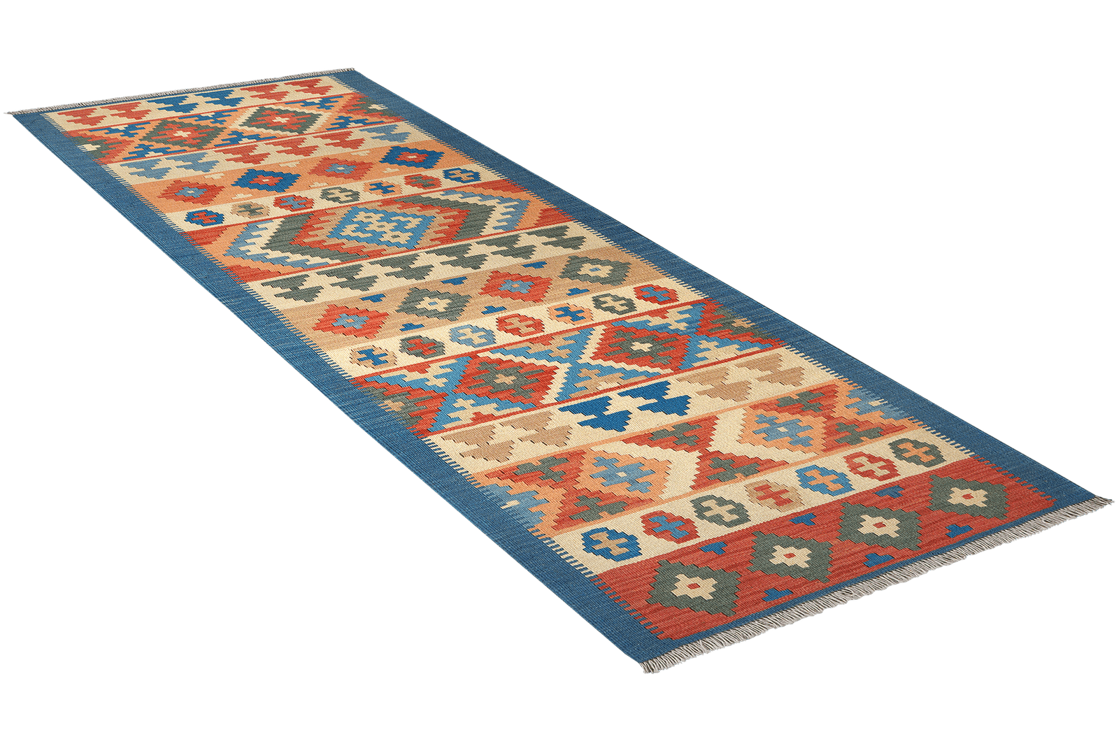 Kelim Gashgai — Handmade, 83x243 cm, Beige, 100% Virgin Wool | View 4