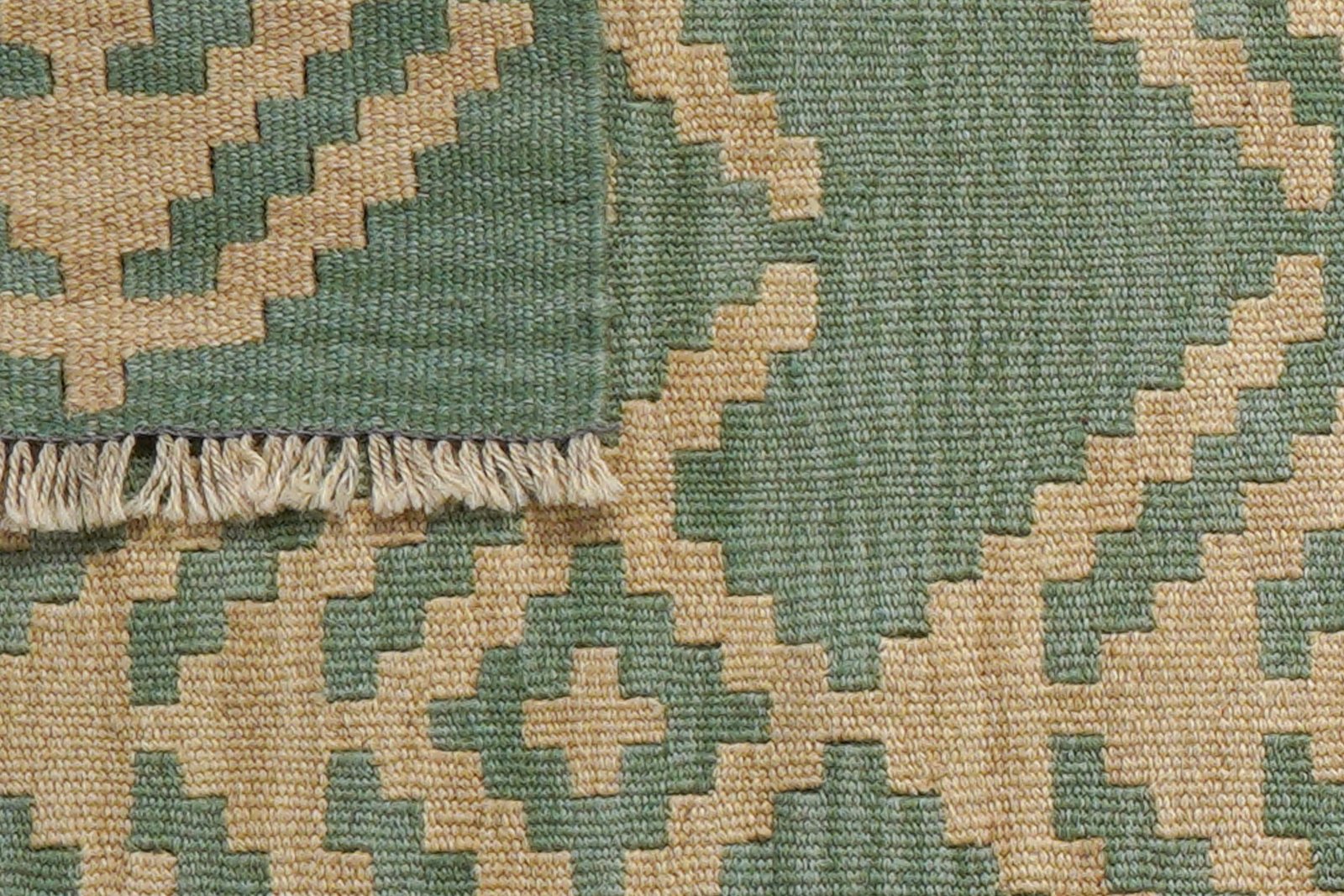 Kelim Gashgai — Handmade, 61x88 cm, Green, 100% Virgin Wool | View 6