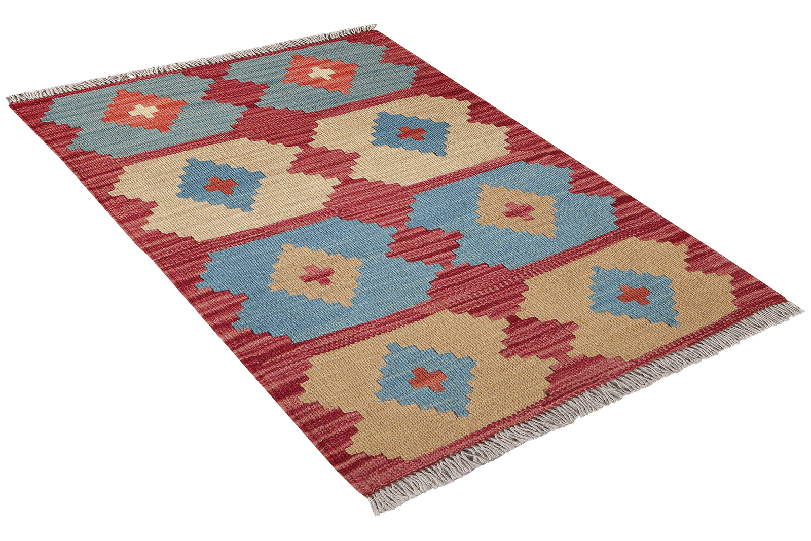 Kelim Gashgai — Handmade, 63x90 cm, Red, 100% Virgin Wool | View 4