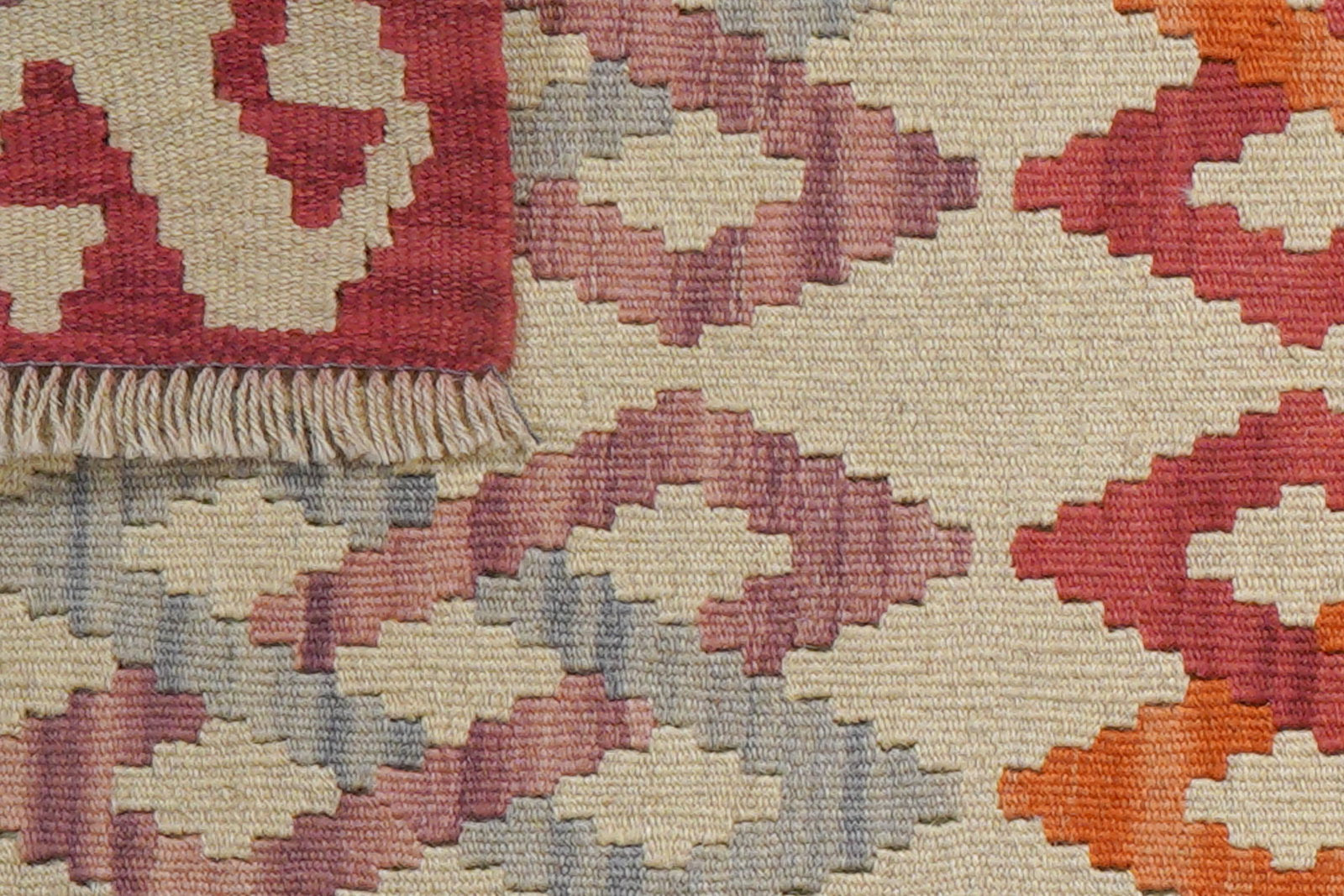 Kelim Gashgai — Handgefertigt, 193x57 cm, Rot, 100% Virgin Wool | View 7