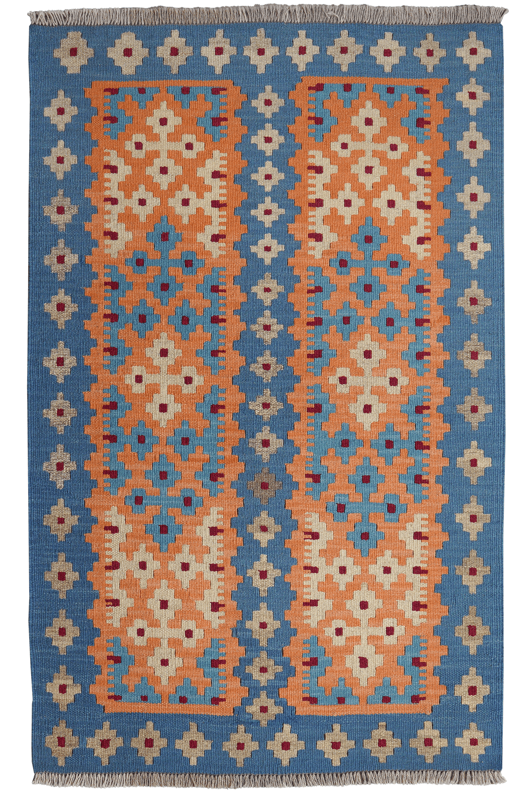 Kelim Gashgai — Handmade, 84x134 cm, Blue, 100% Virgin Wool | Main view