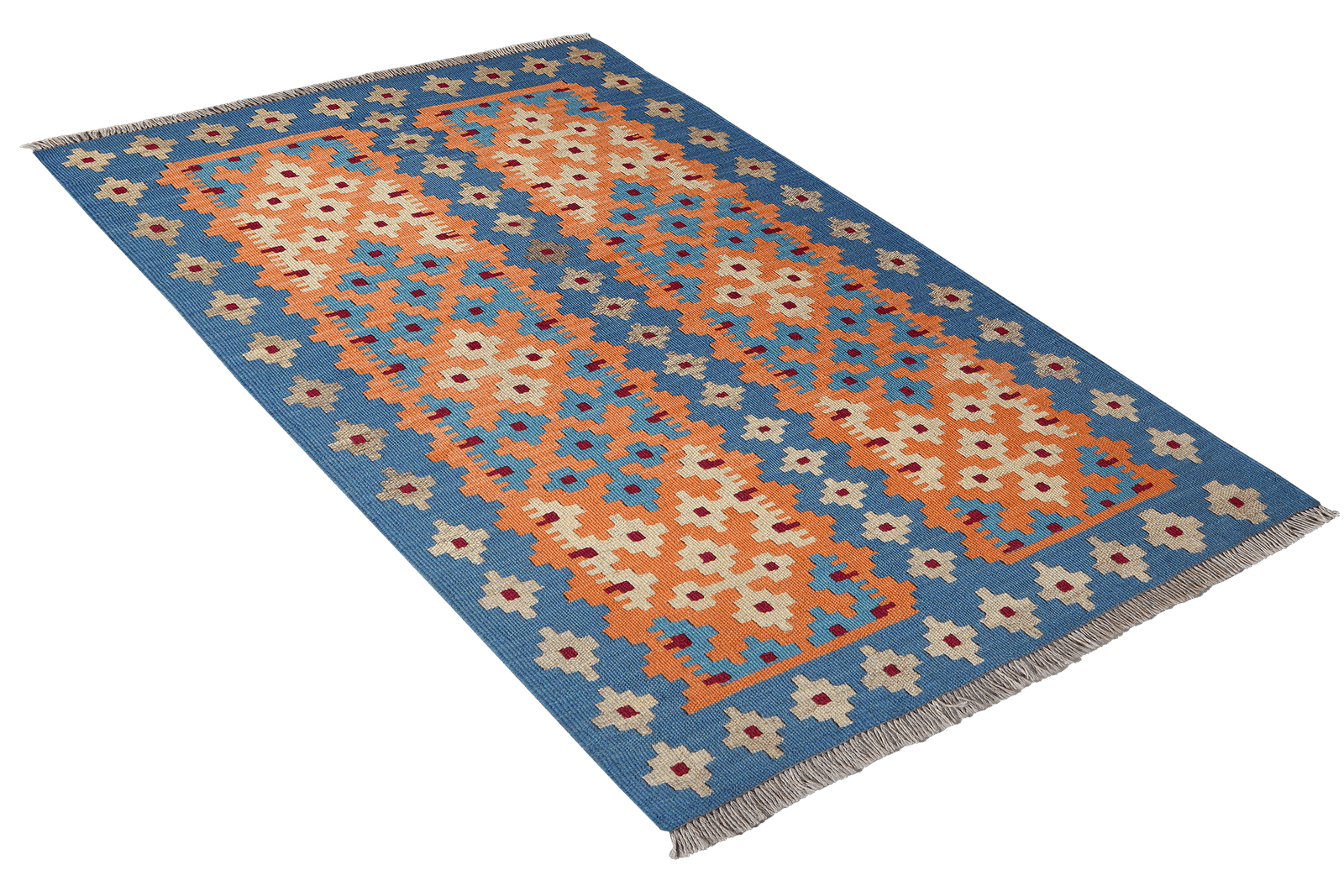 Kelim Gashgai — Handmade, 84x134 cm, Blue, 100% Virgin Wool | View 4