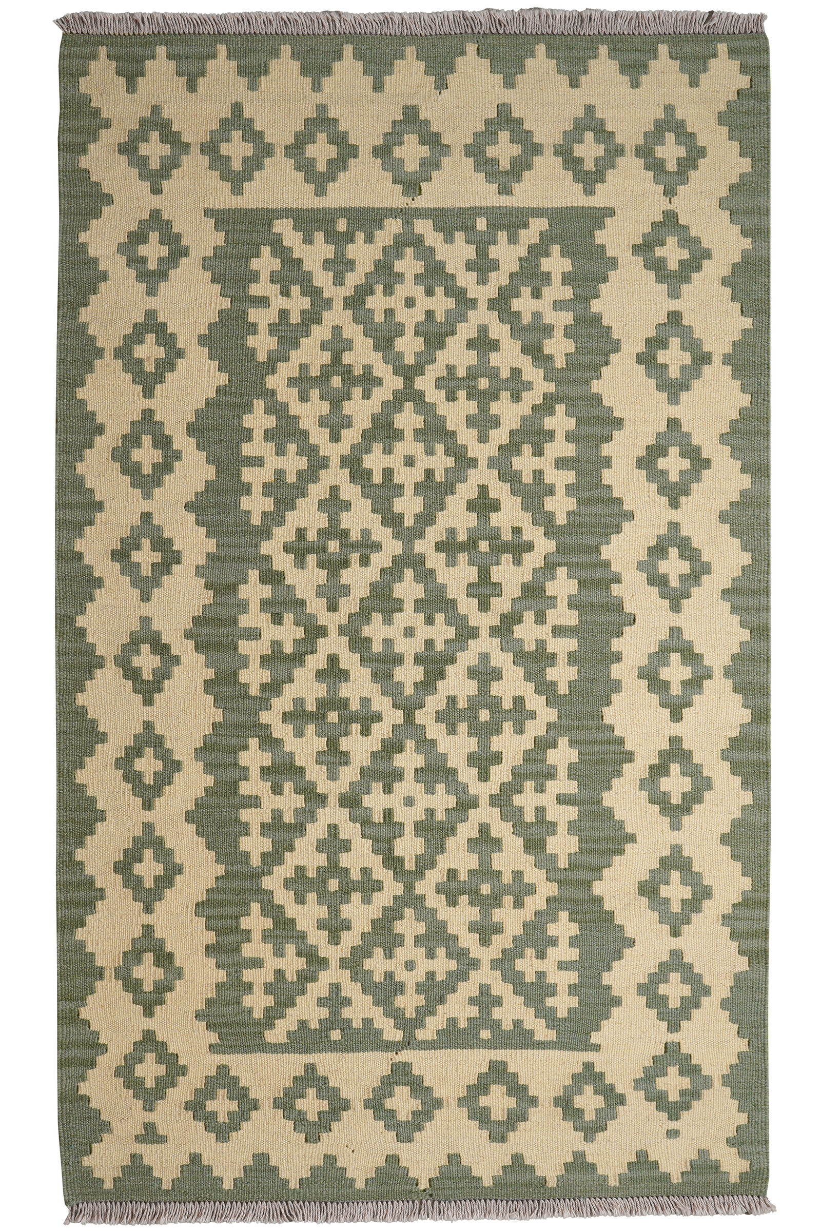Kelim Gashgai — Handgefertigt, 160x98 cm, Beige, 100% Virgin Wool | Main view