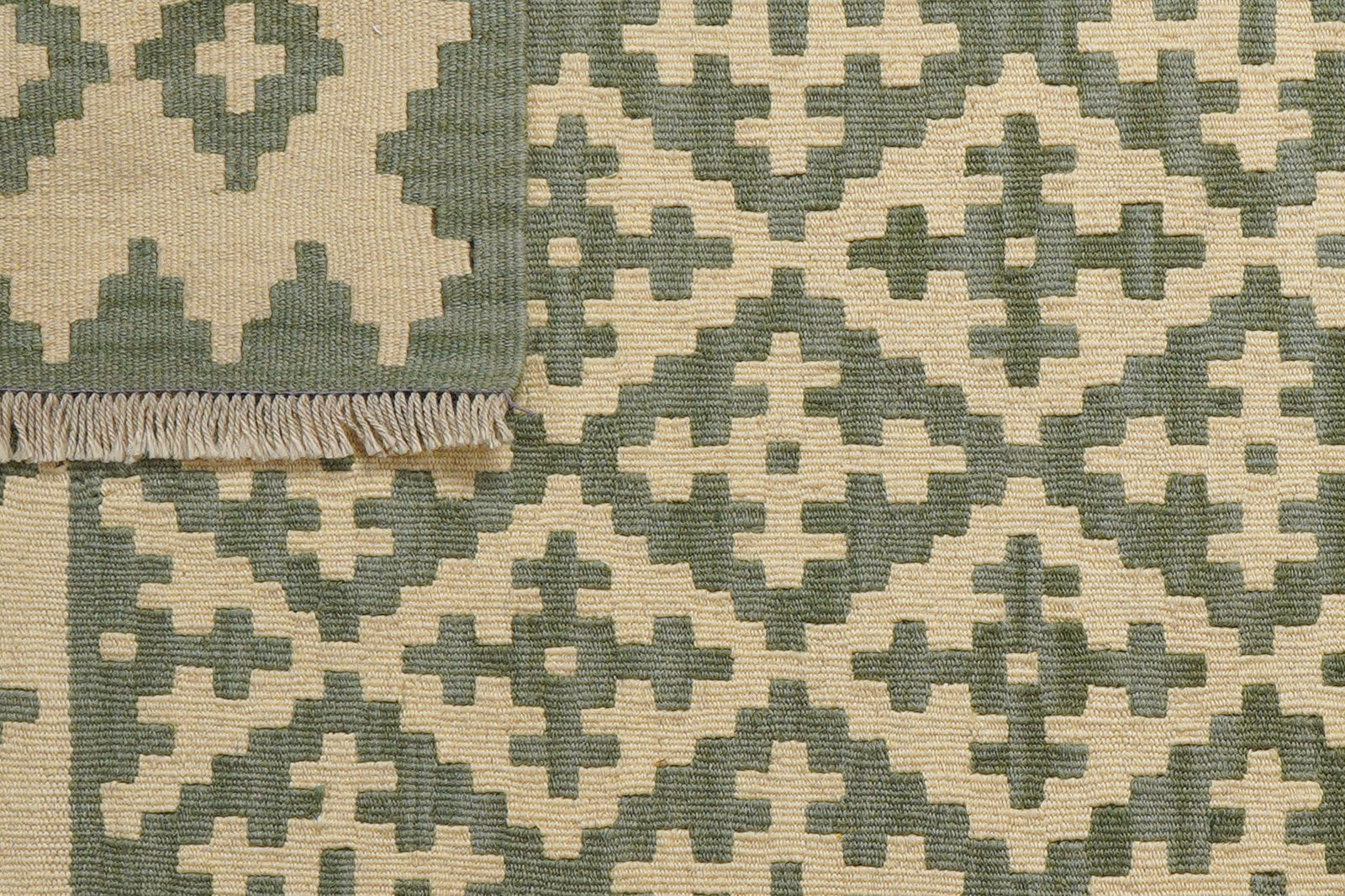 Kelim Gashgai — Handgefertigt, 160x98 cm, Beige, 100% Virgin Wool | View 7