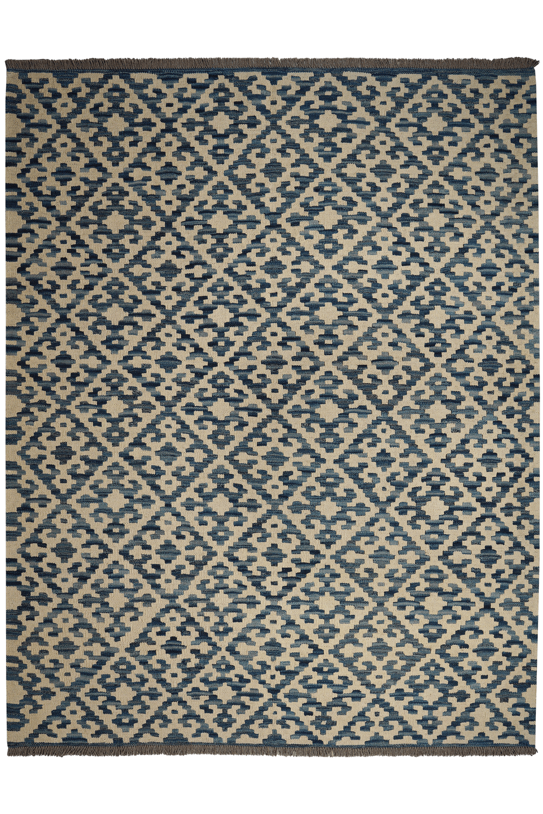 Kelim Gashgai — Handmade, 178x230 cm, Blue, 100% Virgin Wool | Main view