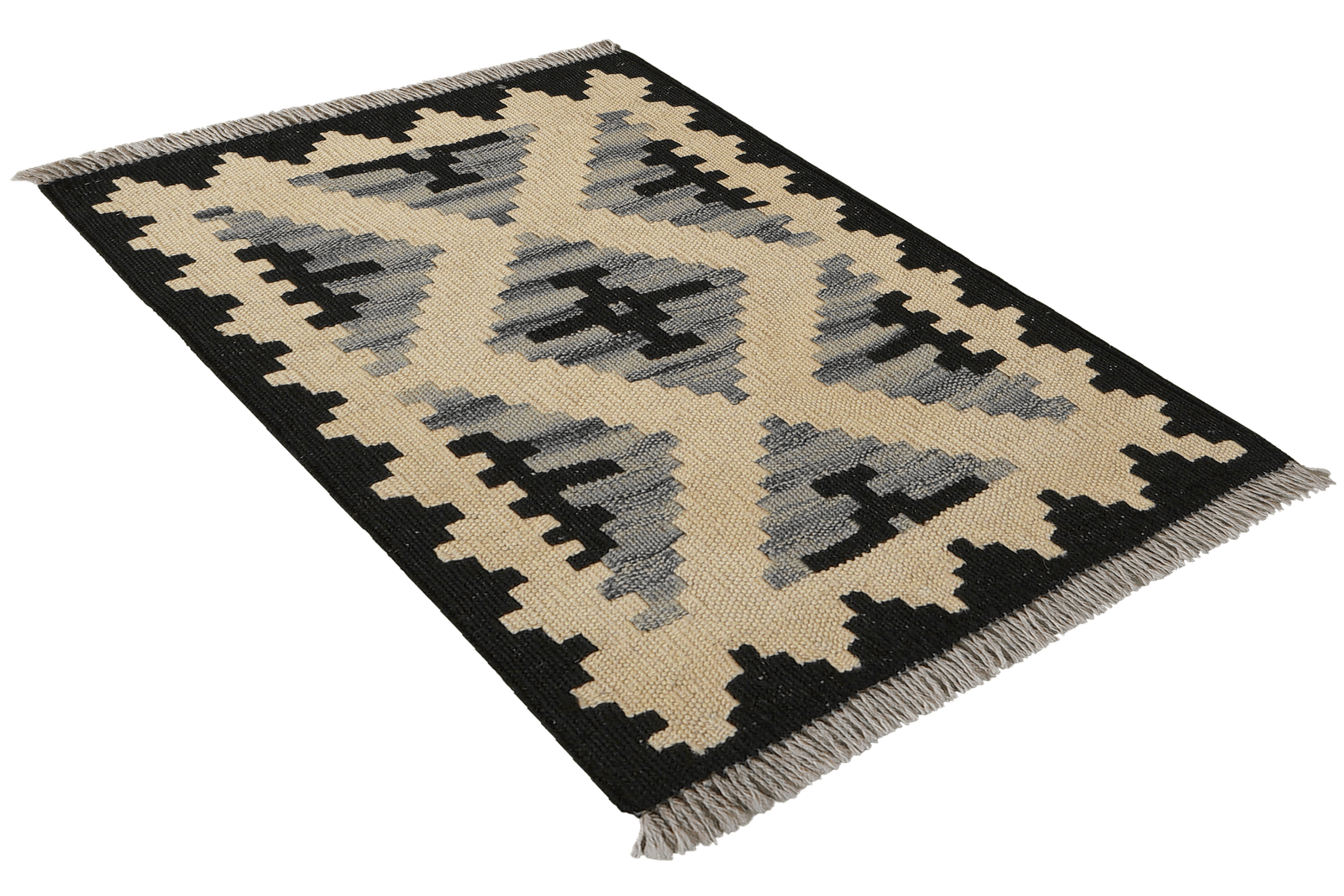 Kelim Gashgai — Handmade, 46x60 cm, Beige, 100% Virgin Wool | View 4