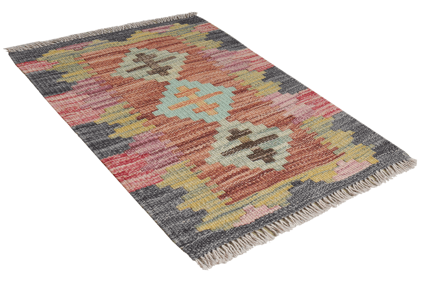 Kelim Gashgai — Handmade, 45x61 cm, Red, 100% Virgin Wool | View 4