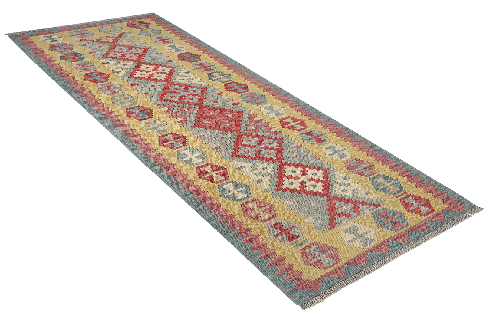 Kelim Gashgai — Handmade, 84x240 cm, Red, 100% Virgin Wool | View 4