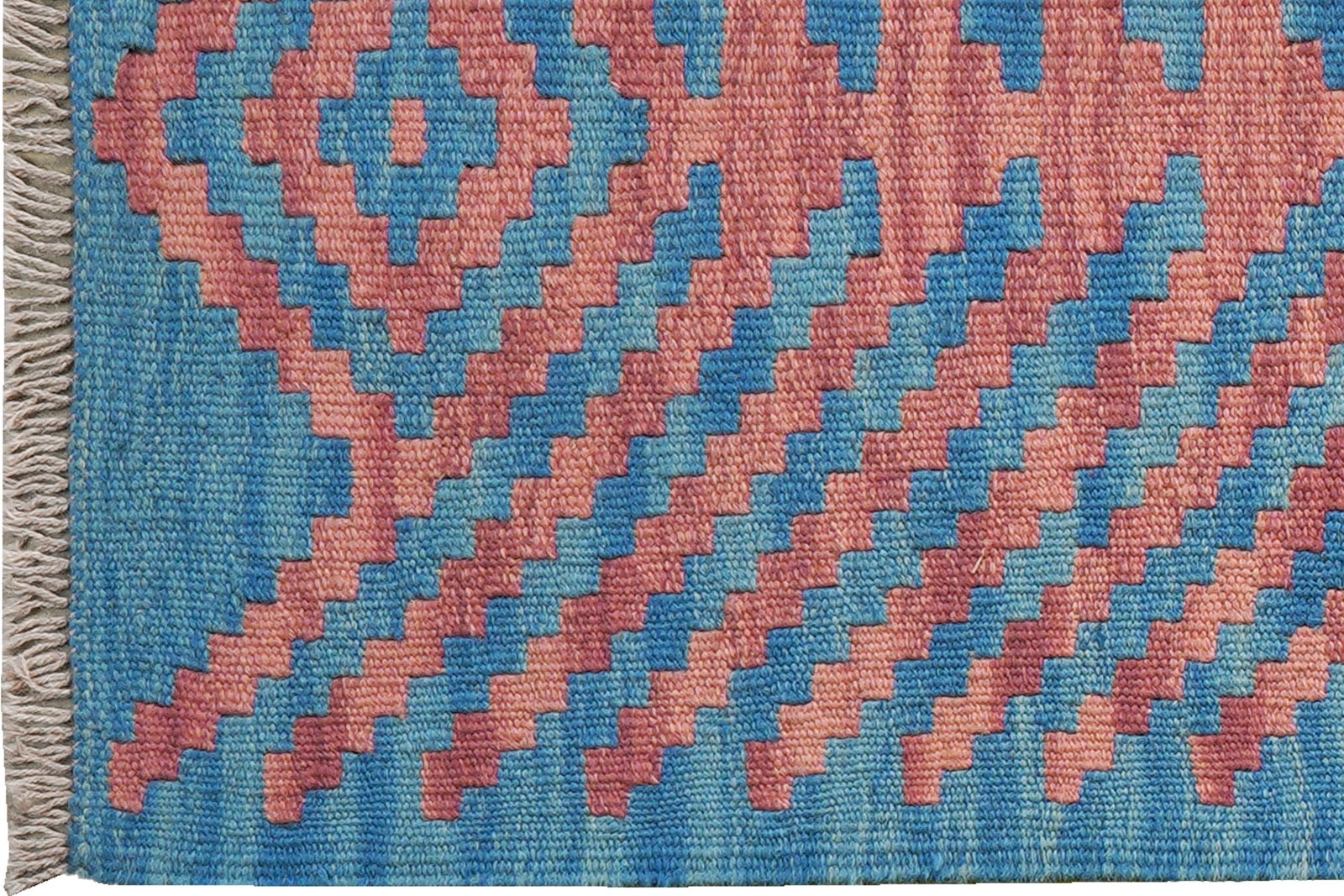 Kelim Gashgai — Handmade, 58x194 cm, Blue, 100% Virgin Wool | View 3