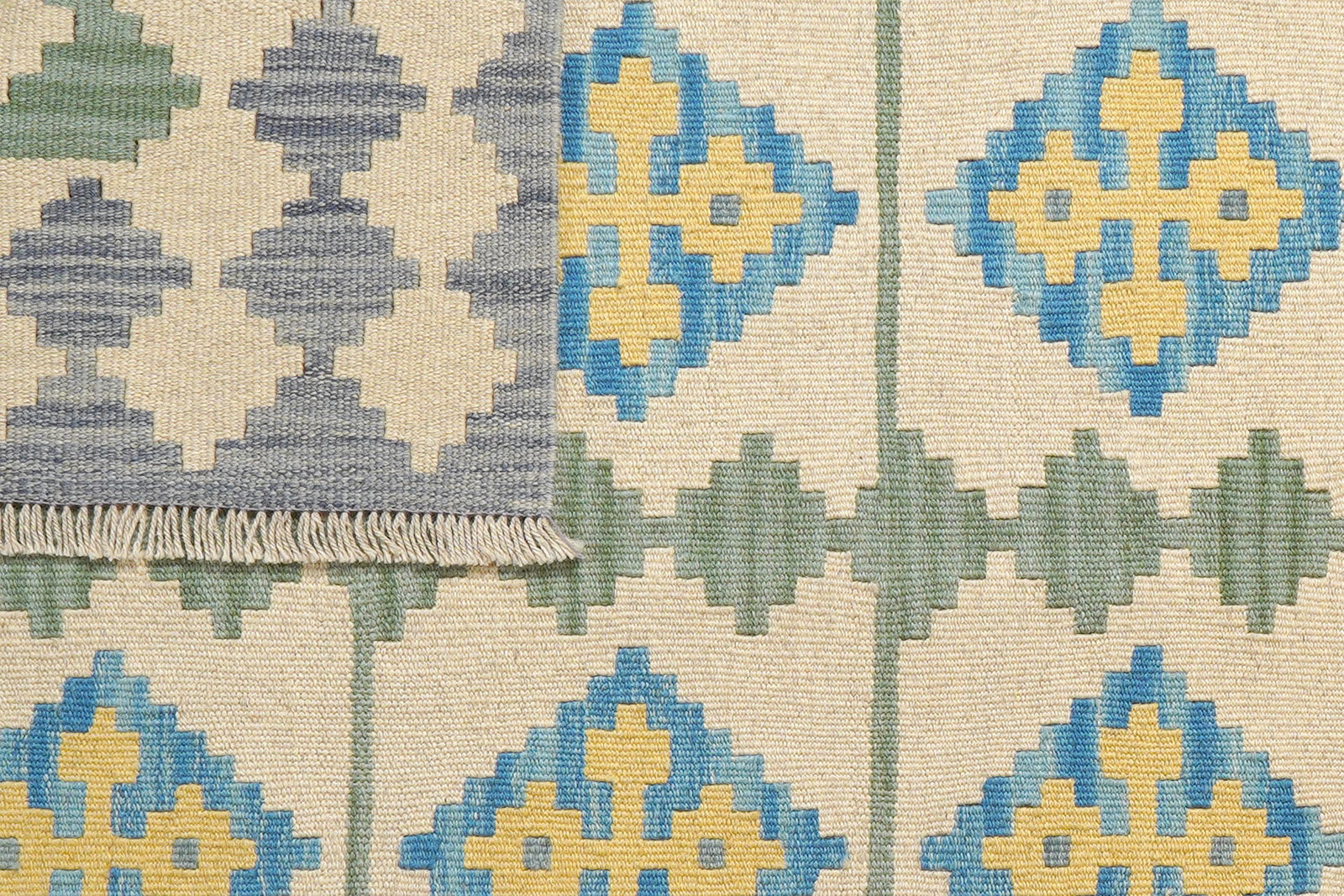 Kelim Gashgai — Handgefertigt, 172x117 cm, Blau, 100% Virgin Wool | View 7