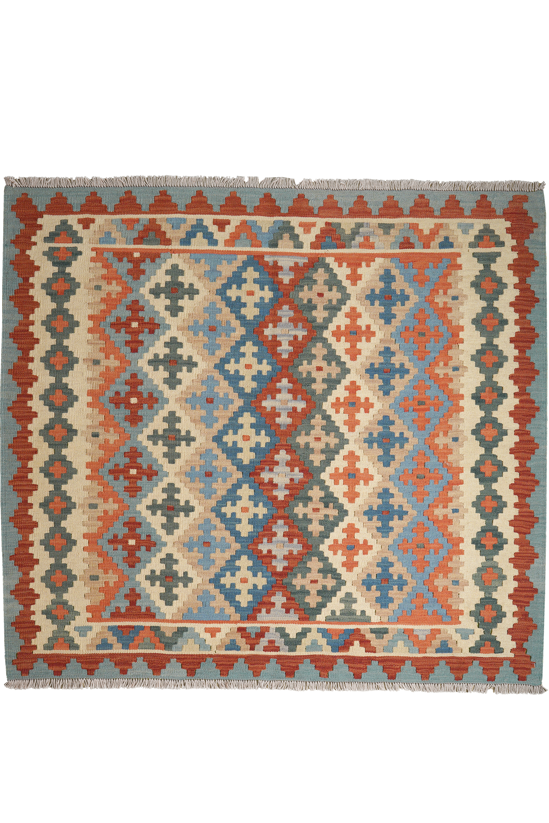 Kelim Gashgai — Handmade, 158x143 cm, Multicolor, 100% Virgin Wool | Main view