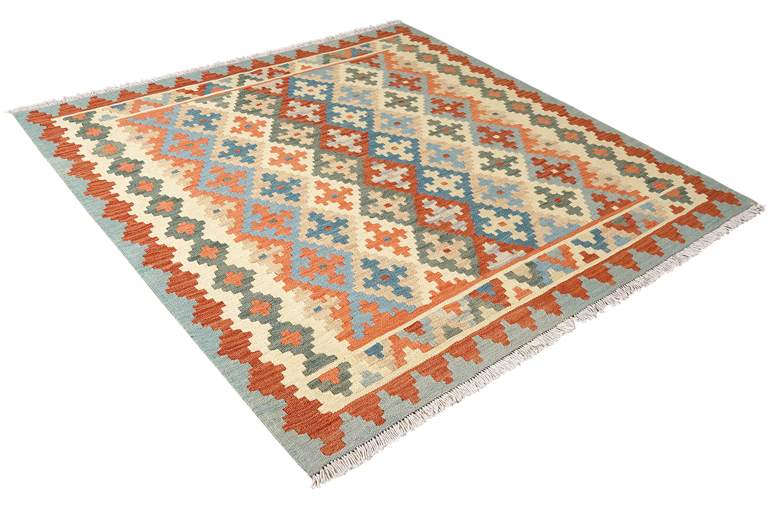 Kelim Gashgai — Handmade, 158x143 cm, Multicolor, 100% Virgin Wool | View 4