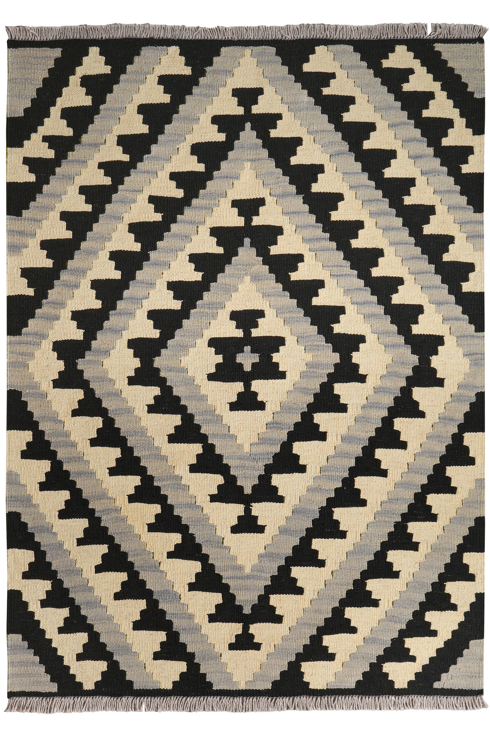 Kelim Gashgai — Handgefertigt, 143x103 cm, Beige, 100% Virgin Wool | Main view