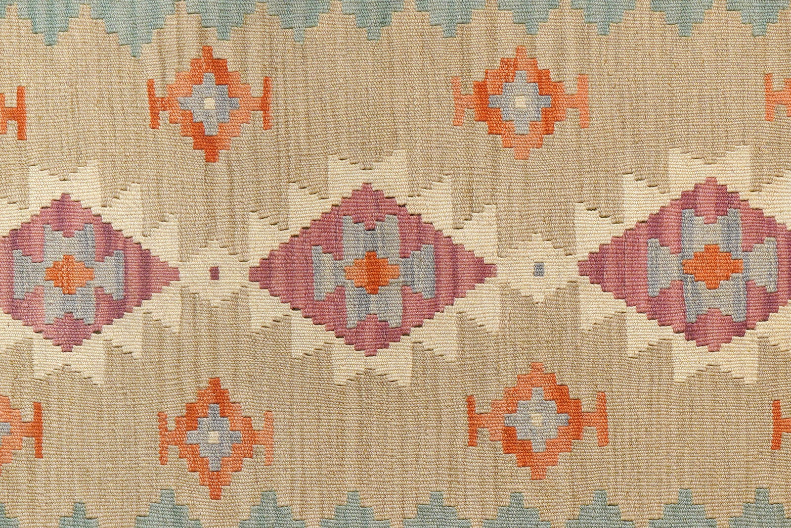 Kelim Gashgai — Handgefertigt, 150x103 cm, Grün, 100% Virgin Wool | View 6