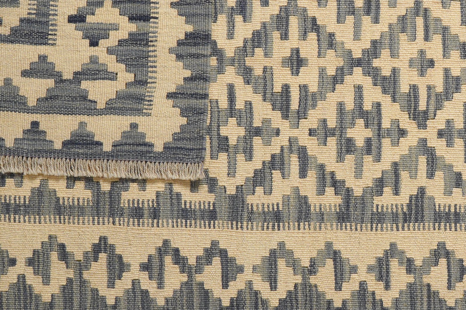 Kelim Gashgai — Handmade, 100x156 cm, Beige, 100% Virgin Wool | View 6