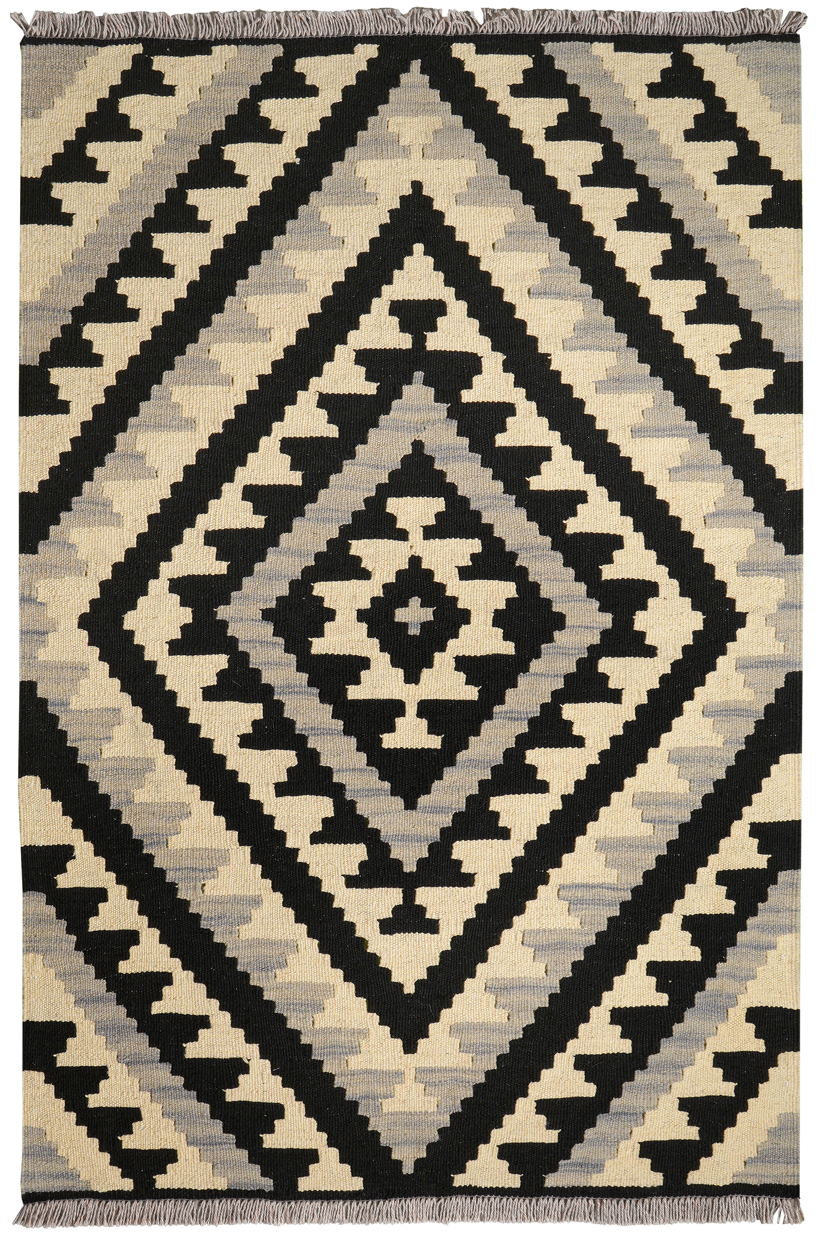 Kelim Gashgai — Handgefertigt, 148x99 cm, Beige, 100% Virgin Wool | Main view